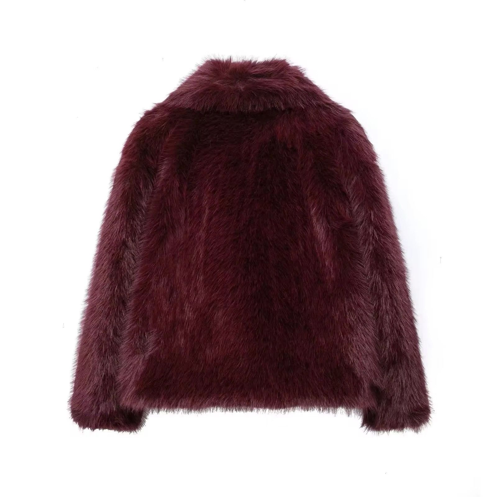 Other Loose Stand Collar Long Sleeve Faux Fur Jacket Size S / US 4 / IT 40 - 2 Thumbnail