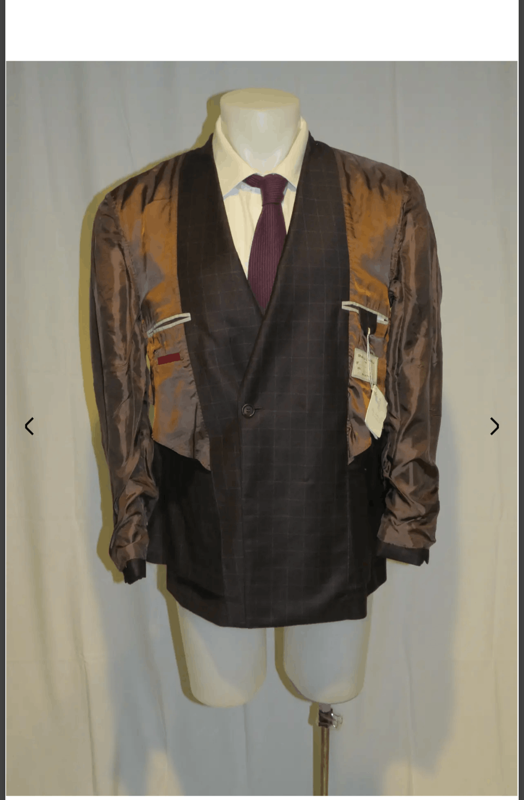 Brunello Cucinelli Brown Windowpane Double Breasted Blazer 40 NWT $2995 Size 40R - 9 Thumbnail