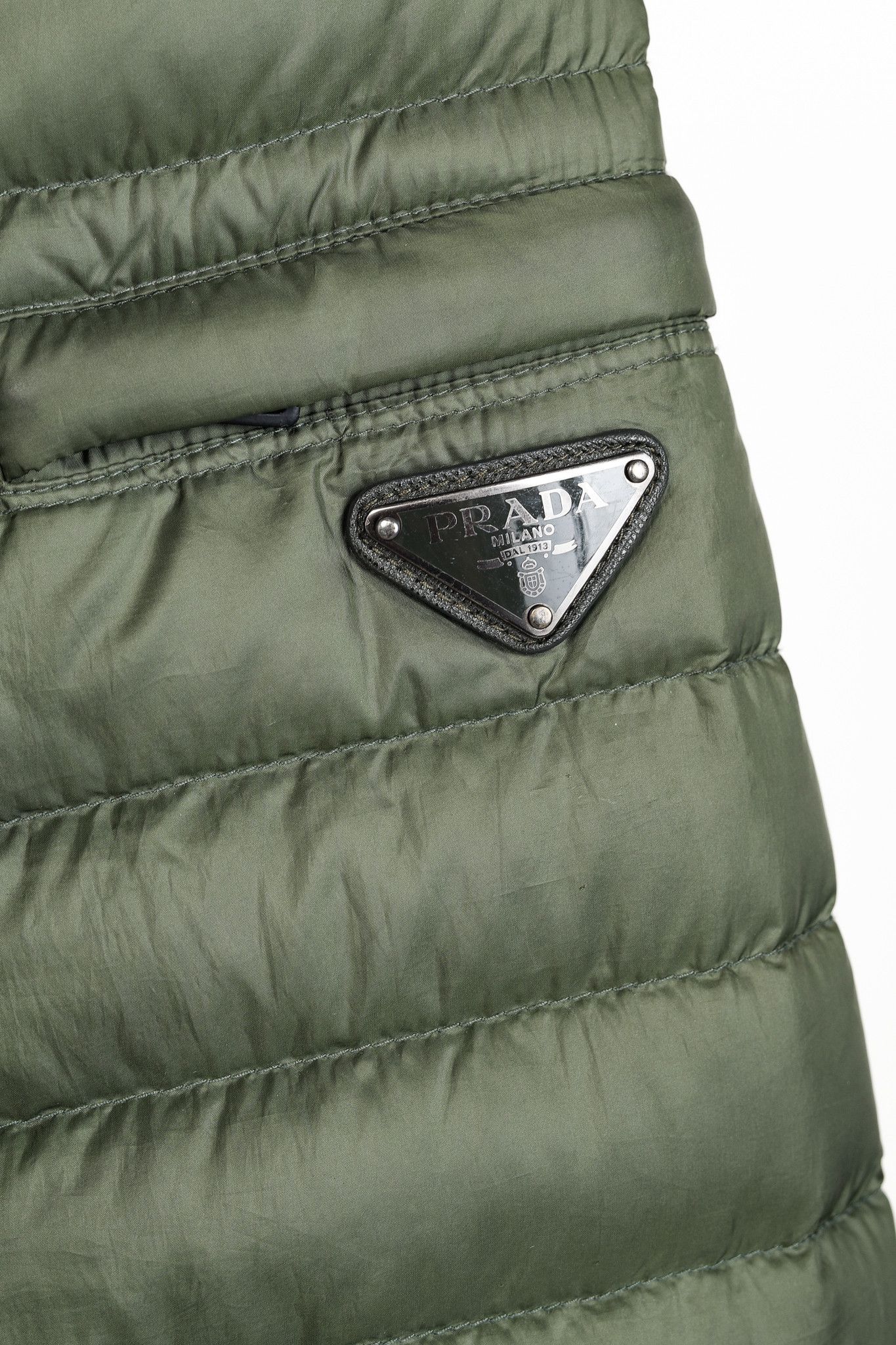 Prada Green Quilted Down Bomber Jacket