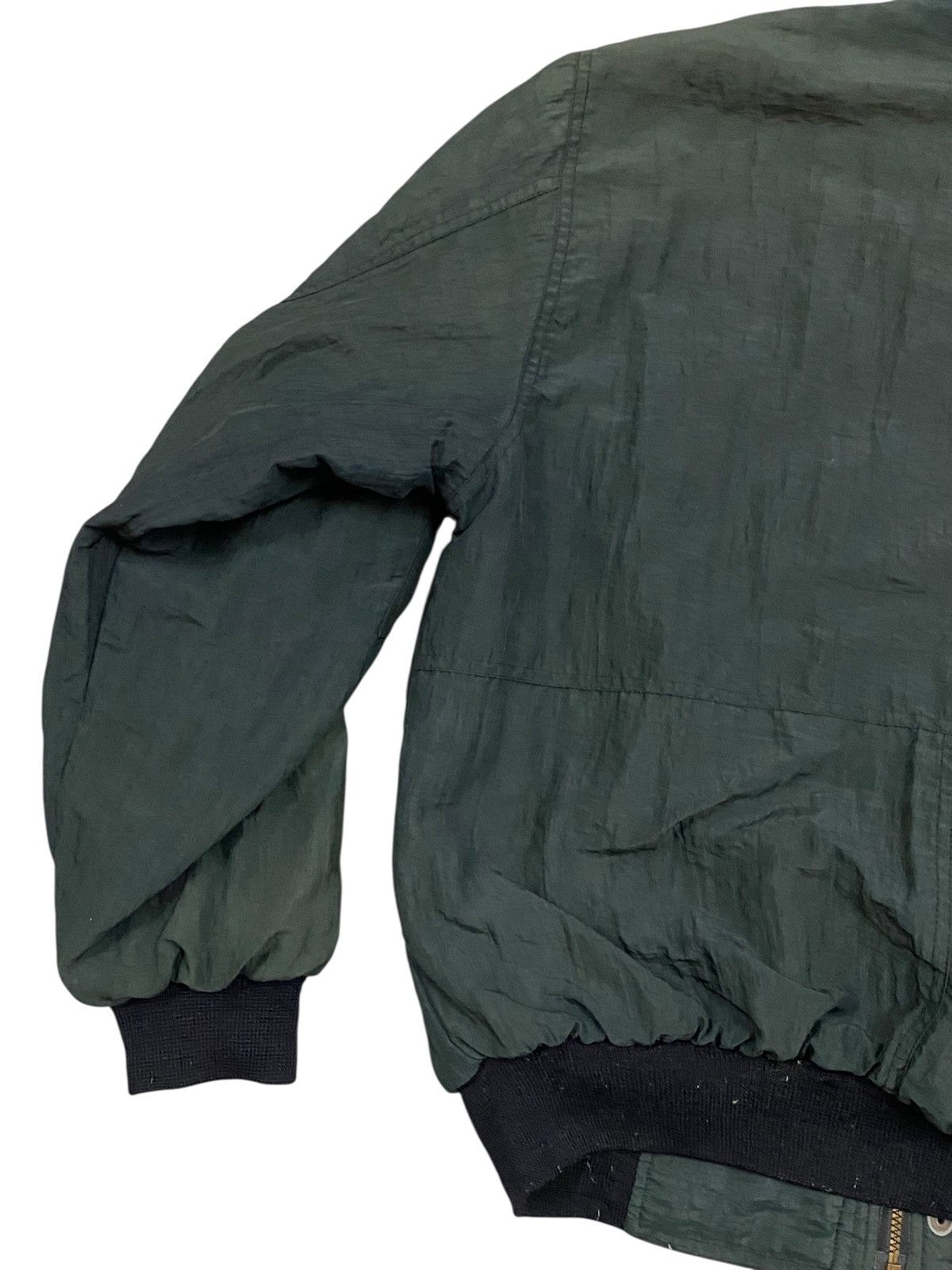 Vintage Vtg Green Crinkled Nylon Bomber Jacket Sherpa Lined Size US L / EU 52-54 / 3 - 9 Thumbnail