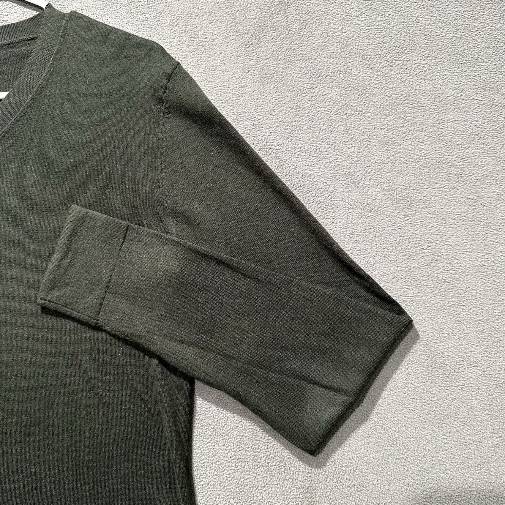 Theory Theory Sweater Mens Small Green Cotton Cashmere V-Neck Long Sleeve Shirt EUC Size US S / EU 44-46 / 1 - 7 Thumbnail