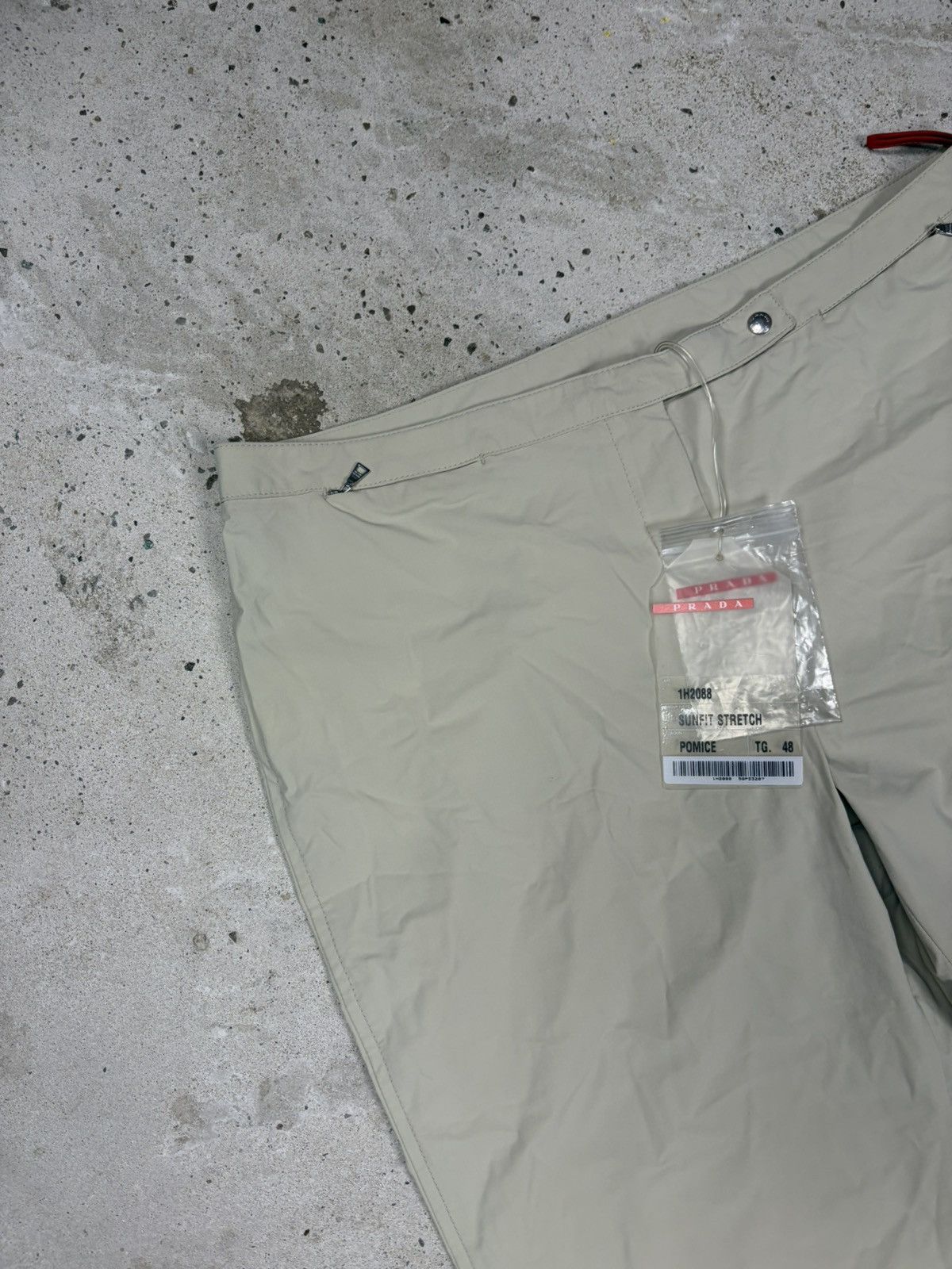 Prada DSWT 2000s Prada Sport Beige Baggy Red Tab Pants Linea Rossa Size 33" - 10 Thumbnail