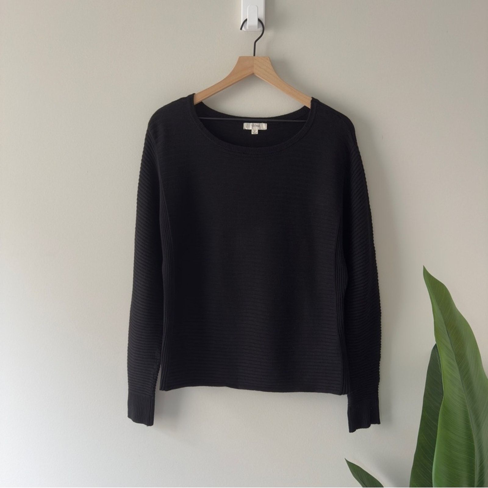 Other Peyton Primrose Ribbed Black Sweater Long Sleeve Oversized M Size M / US 6-8 / IT 42-44 - 3 Thumbnail