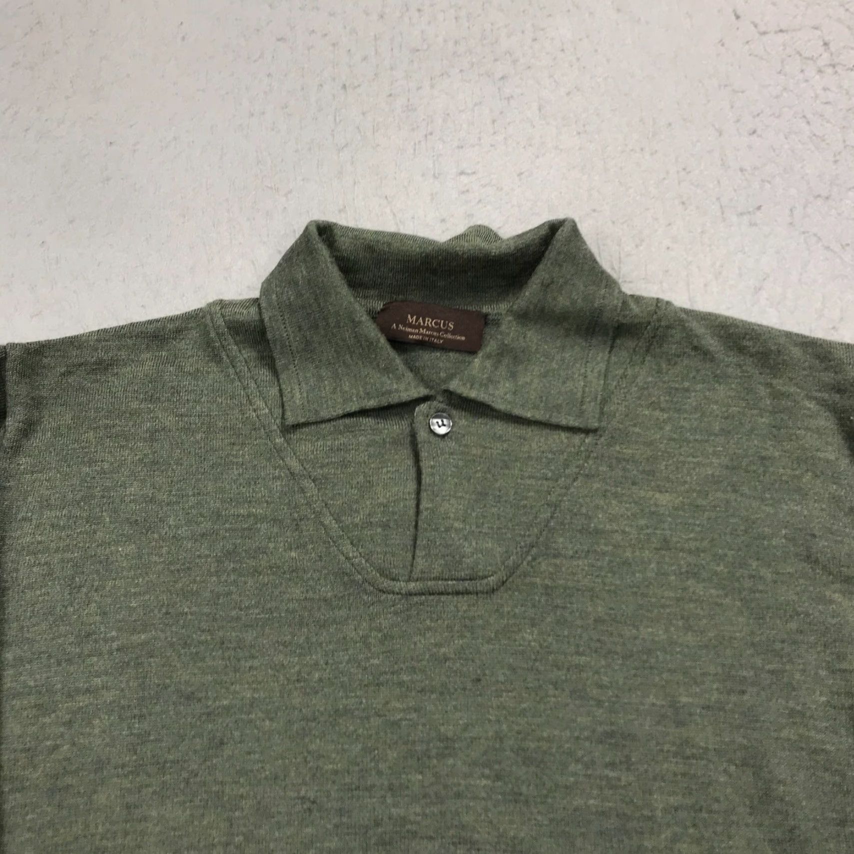 Neiman Marcus Neiman Marcus Sweatshirt Mens XL Green Wool Collared Knit Long Sleeve Preppy Size US XL / EU 56 / 4 - 3 Thumbnail