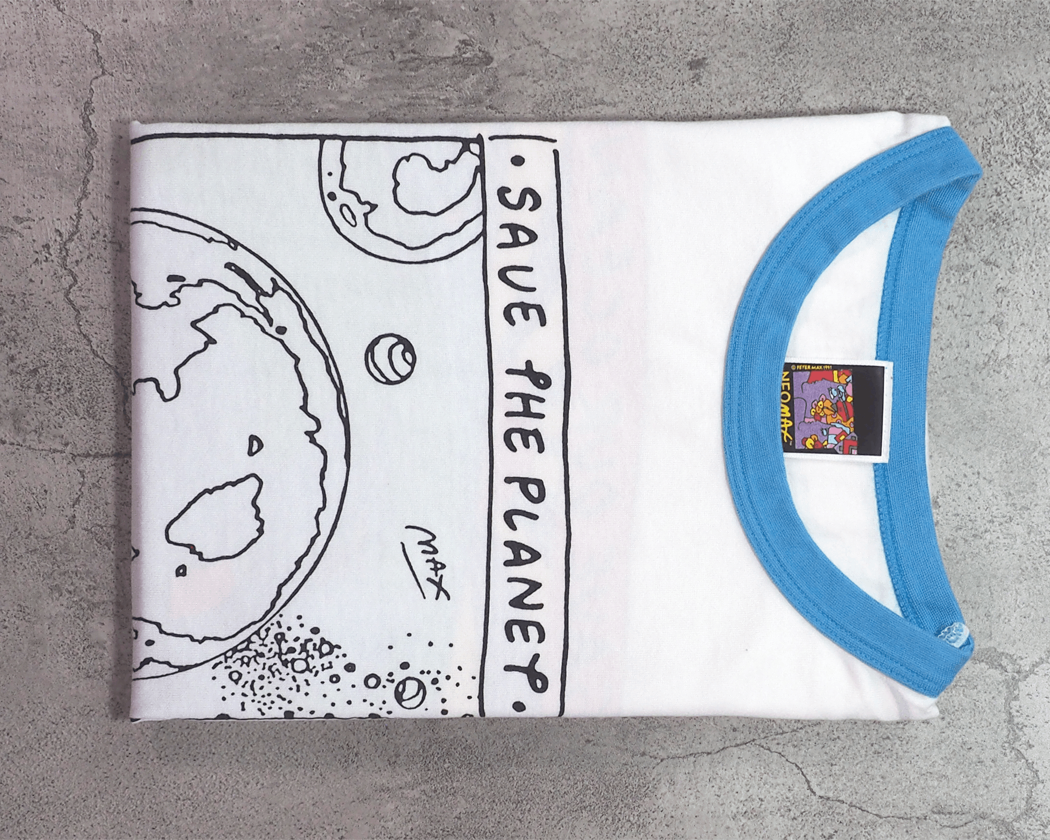 Vintage Vintage 1990s Peter Max Save The Planet Ringer Shirt L Size US L / EU 52-54 / 3 - 6 Thumbnail