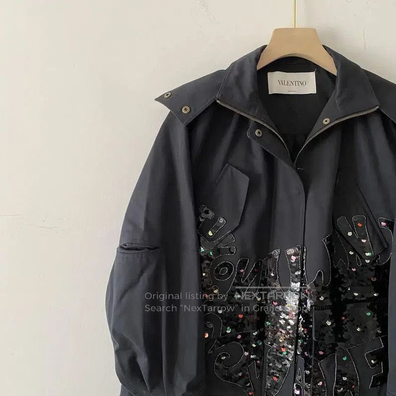 Valentino Valentino Black Cotton Mid-Length Women's Trench Coat . Size M / US 6-8 / IT 42-44 - 3 Thumbnail