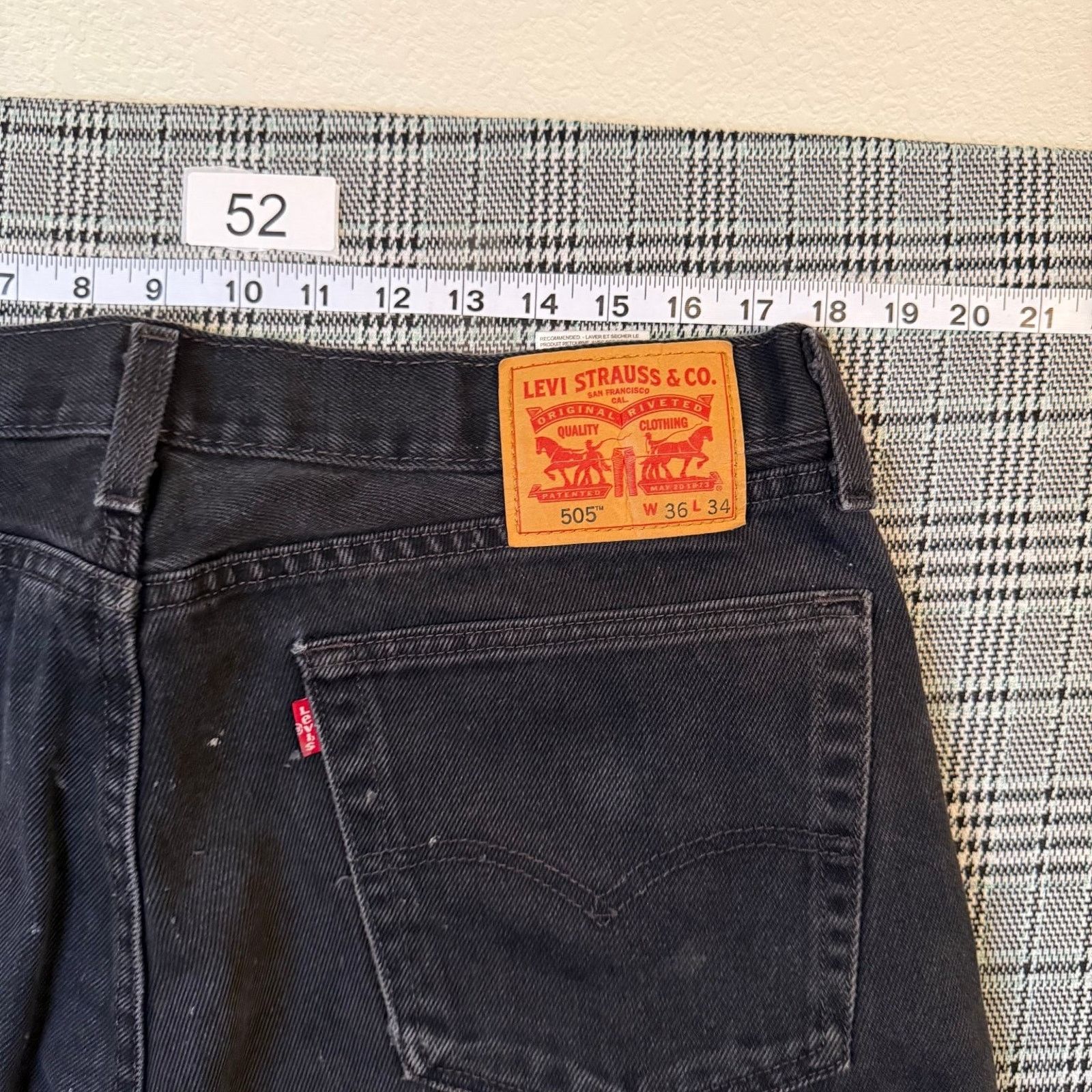 Levi's Levi's 505 Men's Jeans Black Denim Straight Leg Size 36x34 Size US 36 / EU 52 - 2 Thumbnail