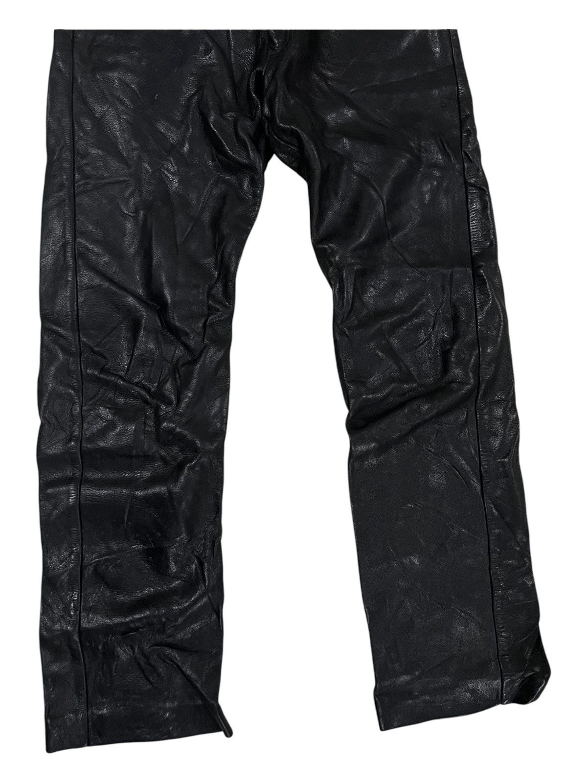 Genuine Leather 🇯🇵 Leather Craft FREEDOM Cowhide Shiny Leather Biker Pants Size US 29 - 5 Thumbnail
