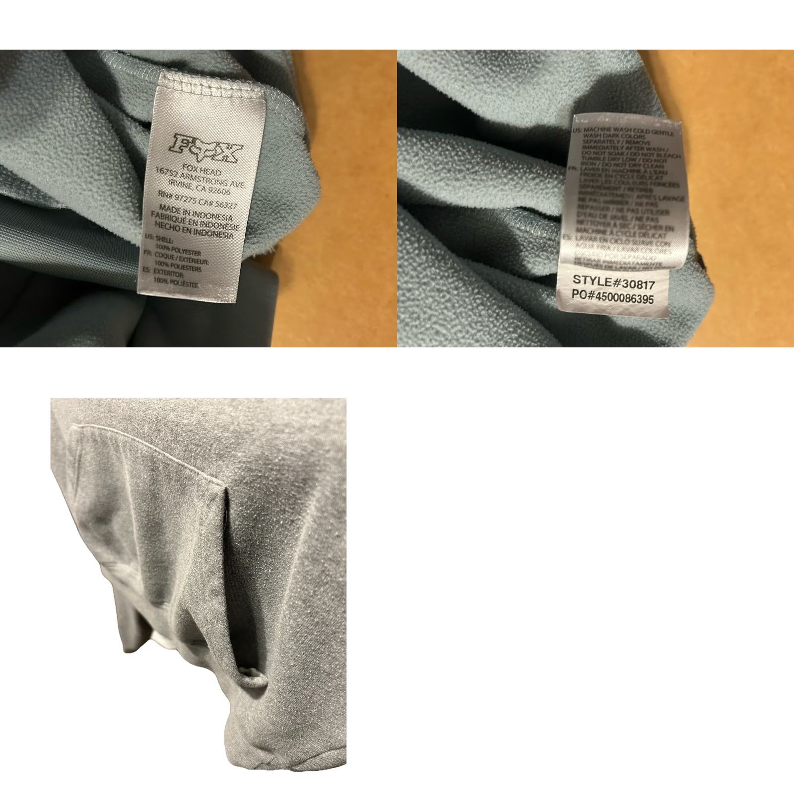 KangaROOS Fox Motocross Racing Hoodie Adult Medium Gray Pullover Hooded Pockets Size US M / EU 48-50 / 2 - 9 Thumbnail