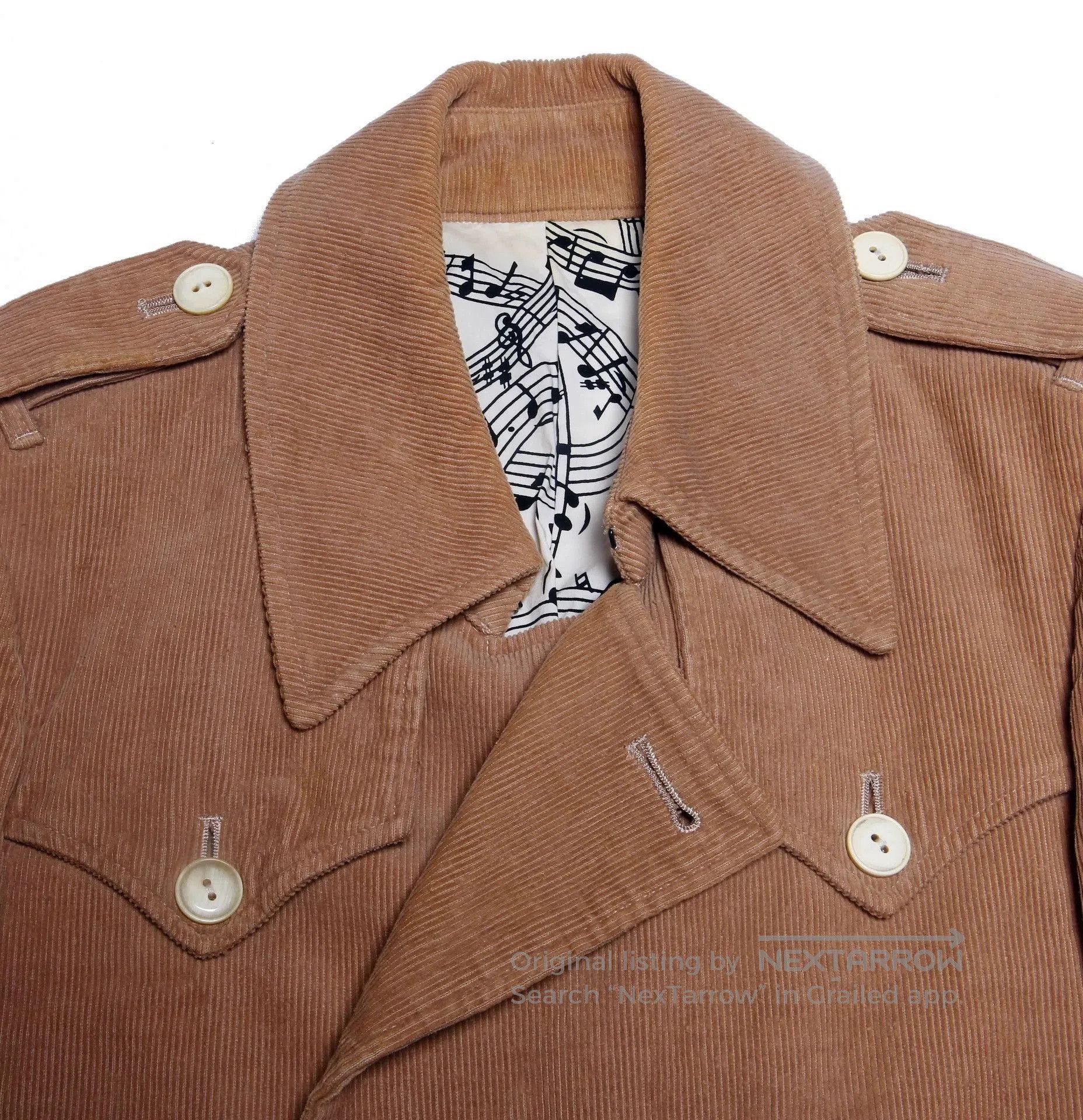 Number (N)ine Beige Double-Breasted Corduroy Jacket. Size US M / EU 48-50 / 2 - 3 Thumbnail
