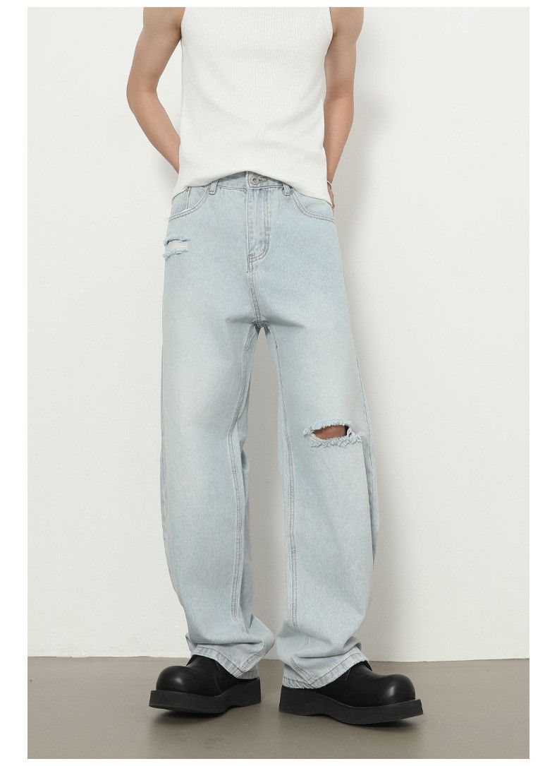 Vintage American loose straight-leg ripped scimitar wide-leg jeans Size US 32 / EU 48 - 3 Thumbnail