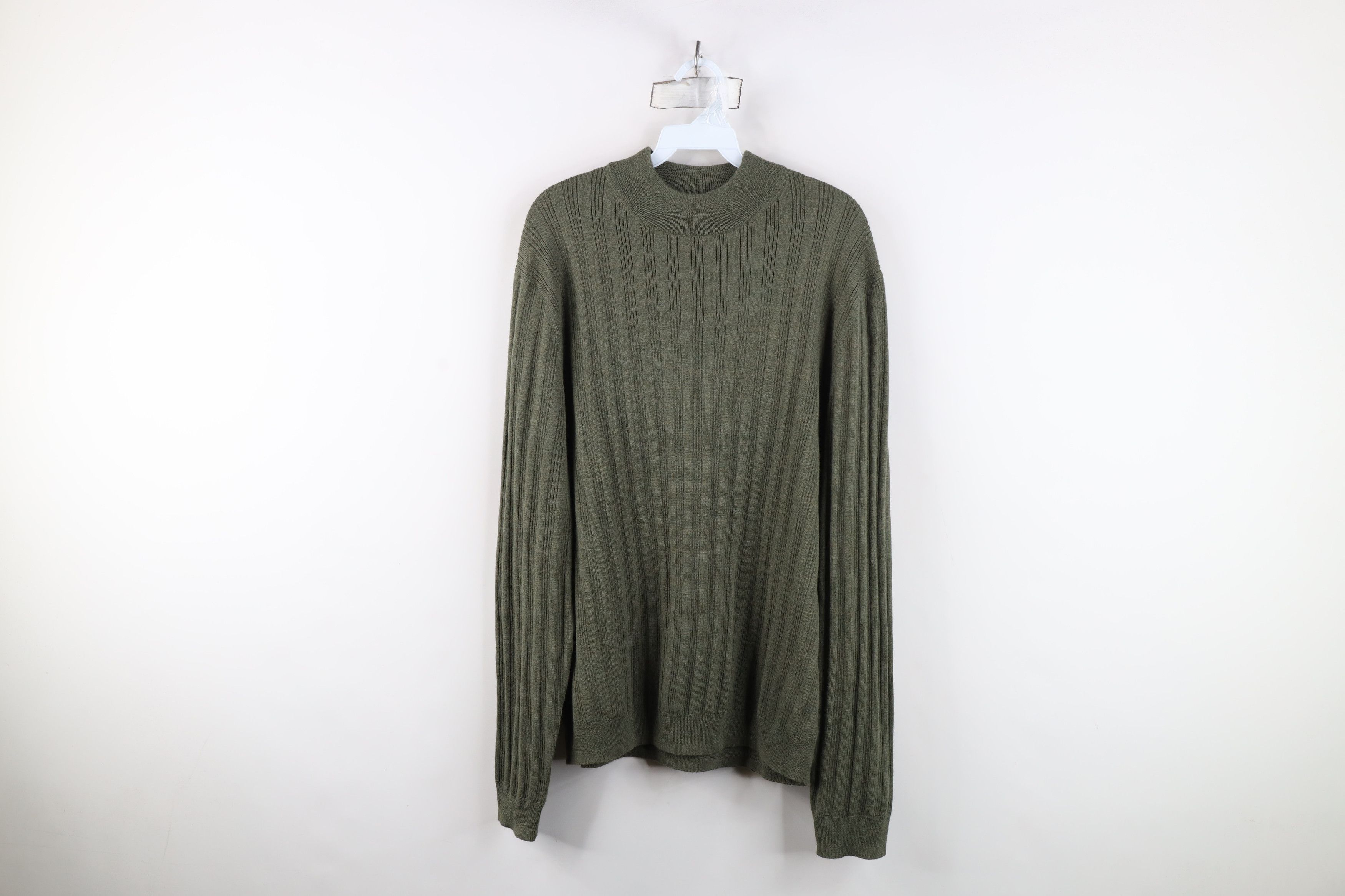 Vintage Vintage 90s Streetwear Ribbed Knit Mock Neck Sweater Size US L / EU 52-54 / 3 - 1 Thumbnail