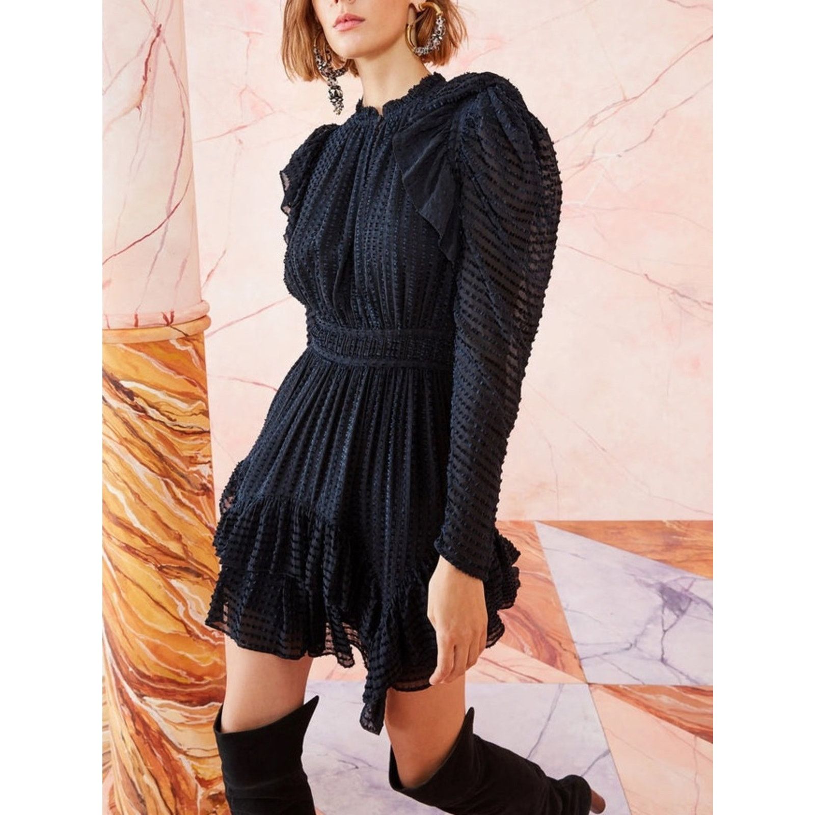 Ulla Johnson Ulla Johnson $575 Leah Dress in Noir Size 4 EUC Size S / US 4 / IT 40 - 1 Thumbnail