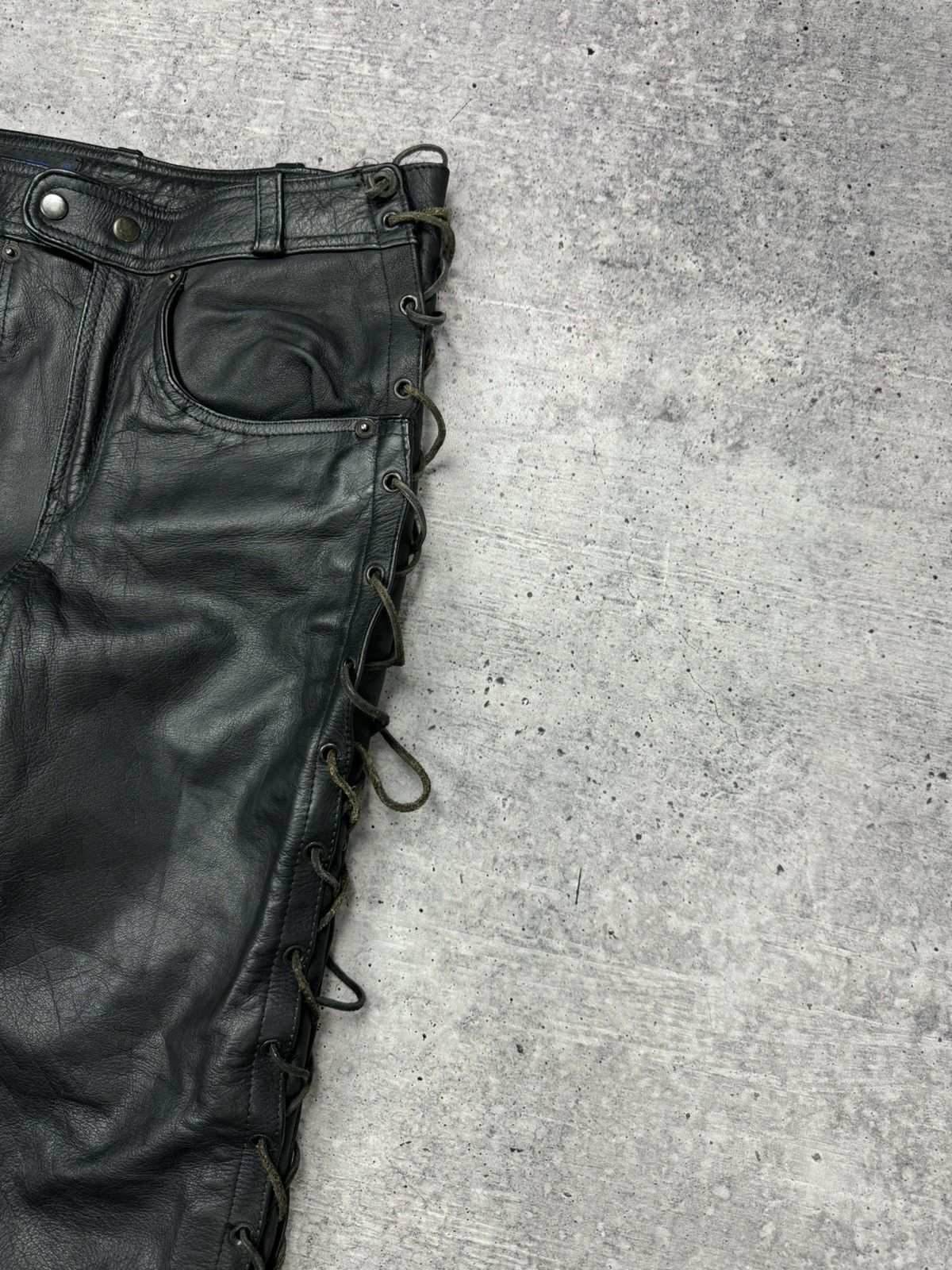 Genuine Leather × Vintage Vintage 90’s Y2K Style Casual Cowboy Genuine Leather Pants Size US 30 / EU 46 - 8 Thumbnail