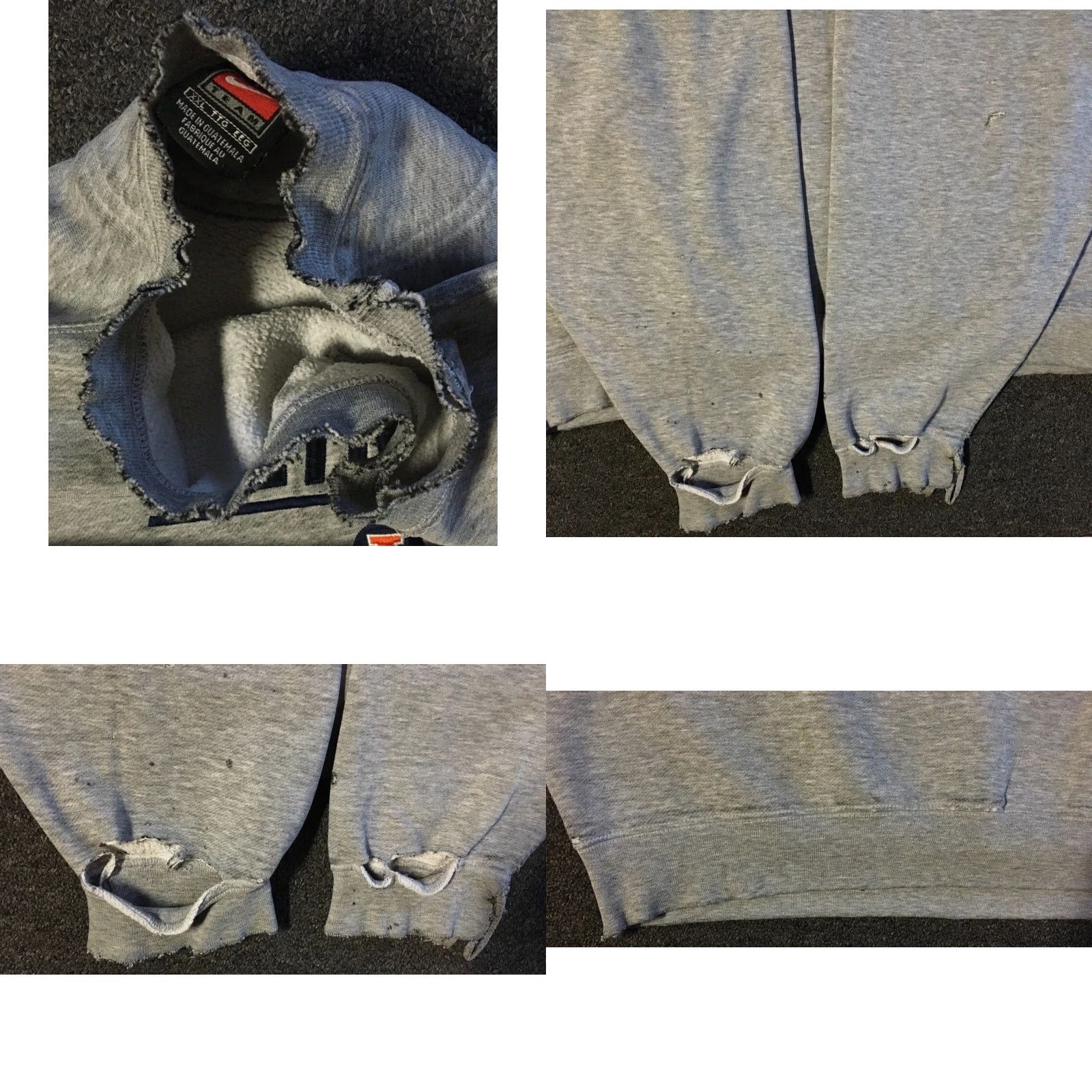 Nike VINTAGE Nike University Illinois Thrashed Faded Boxy Swoosh Sweatshirt XL Gray University Sportswear Men Hoodie Pullover 90s Grunge Die-cut Distressed Size US XL / EU 56 / 4 - 9 Thumbnail