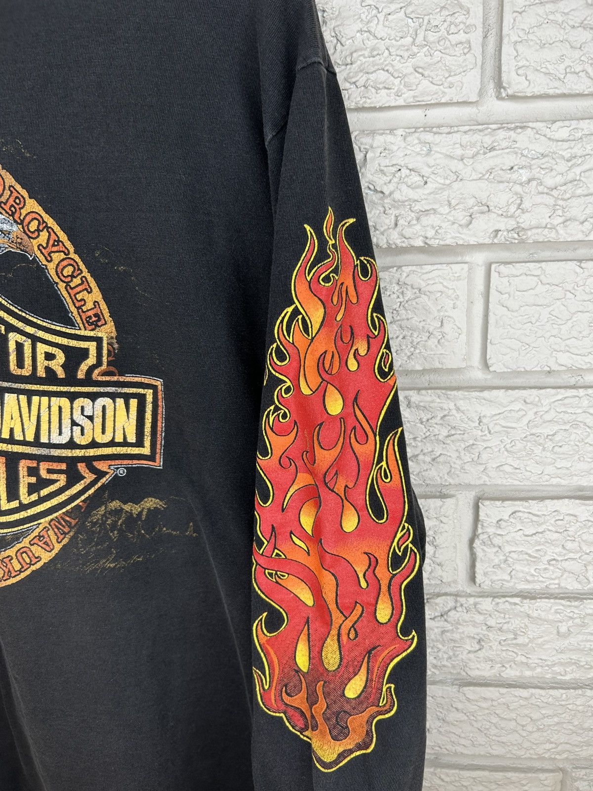 Harley Davidson RARE Vintage 80s Harley Davidson Flame Long Sleeve Shirt Size US L / EU 52-54 / 3 - 6 Thumbnail