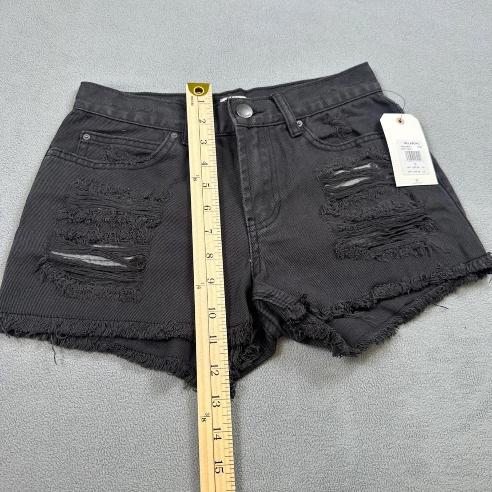 Billabong Billabong Denim Shorts Women 24 Drift Away Black Denim Size 24" / US 00 / IT 34 - 6 Thumbnail