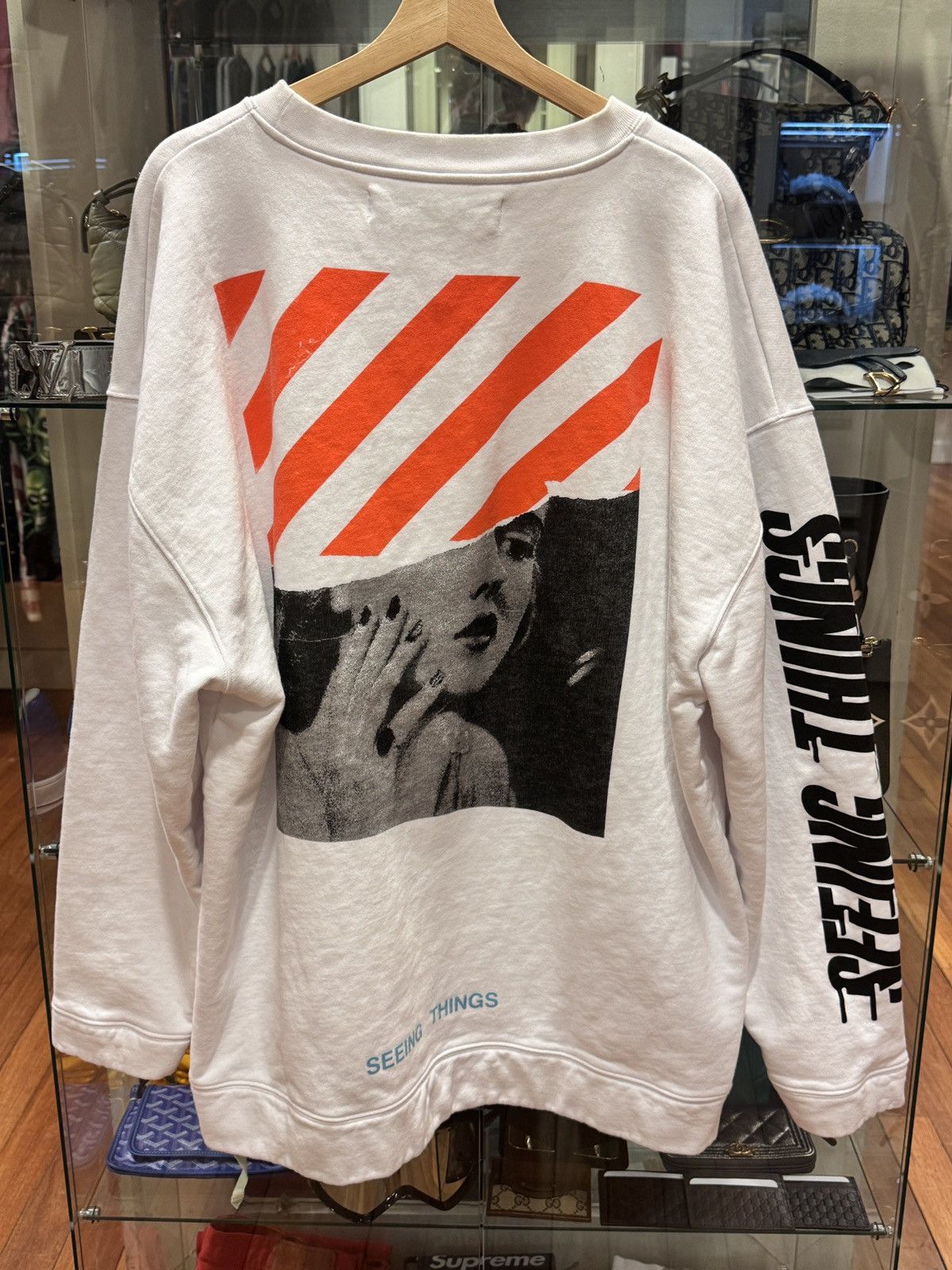 Off-White Off-White ‘Seeing Things’ Crewneck White Size US XL / EU 56 / 4 - 2 Thumbnail