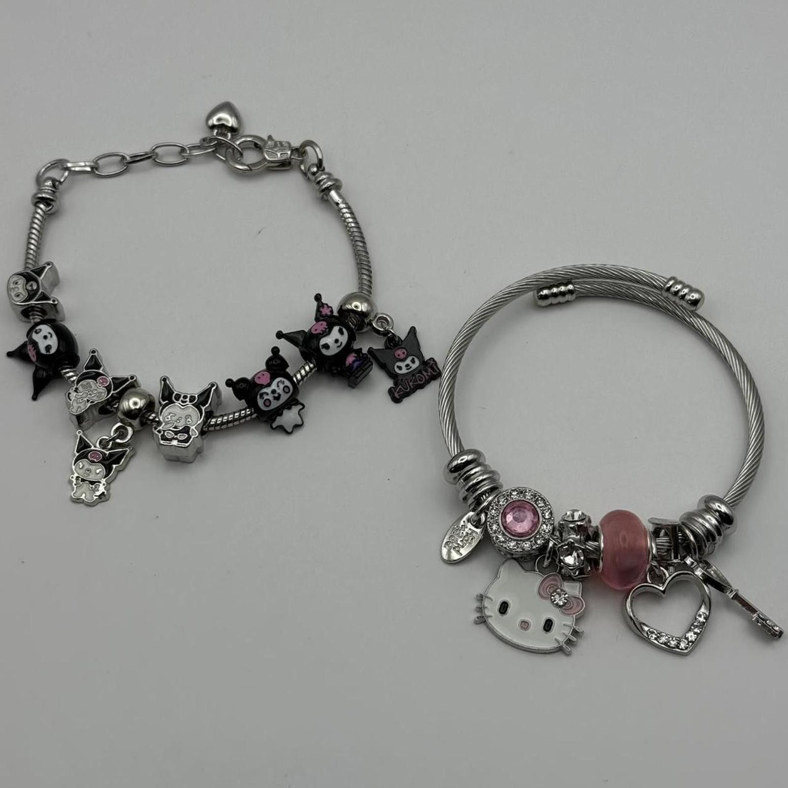Other y2k style hello kitty kuromi charm bracelets 2 piece set Size ONE SIZE - 1 Thumbnail