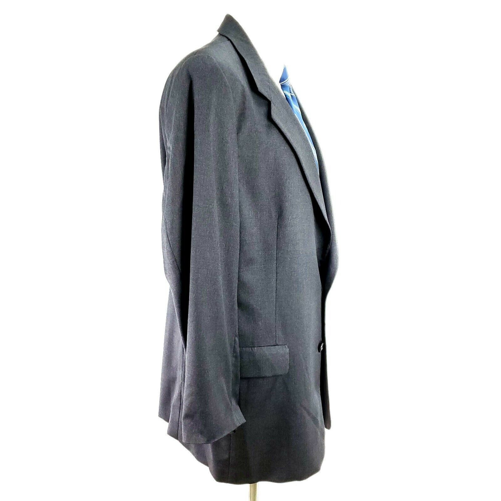 Hart Schaffner Marx Hart Schaffner Marx Gold Trumpeter 2 Button 40R Gray Wool Bl Size 40R - 6 Thumbnail