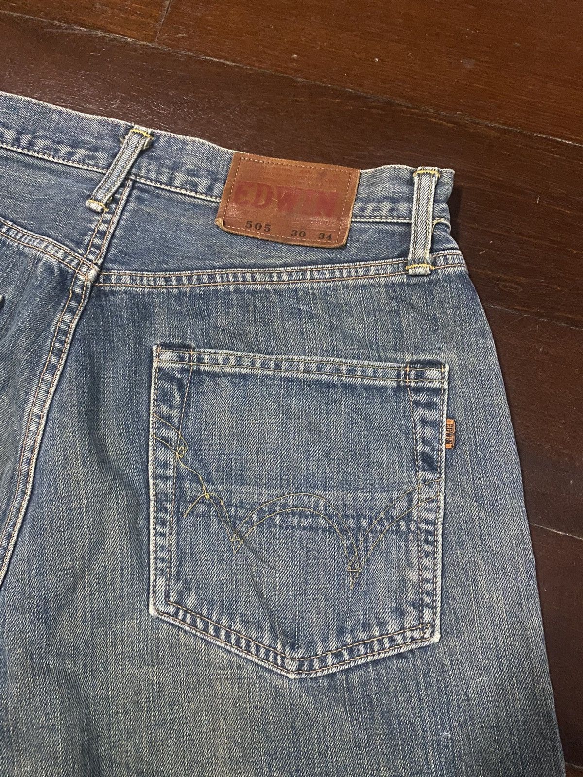 Kapital VINTAGE EDWIN 505 SELVEDGE BAGGY RUSTY DISTRESSED DENIM Size US 32 / EU 48 - 11 Thumbnail