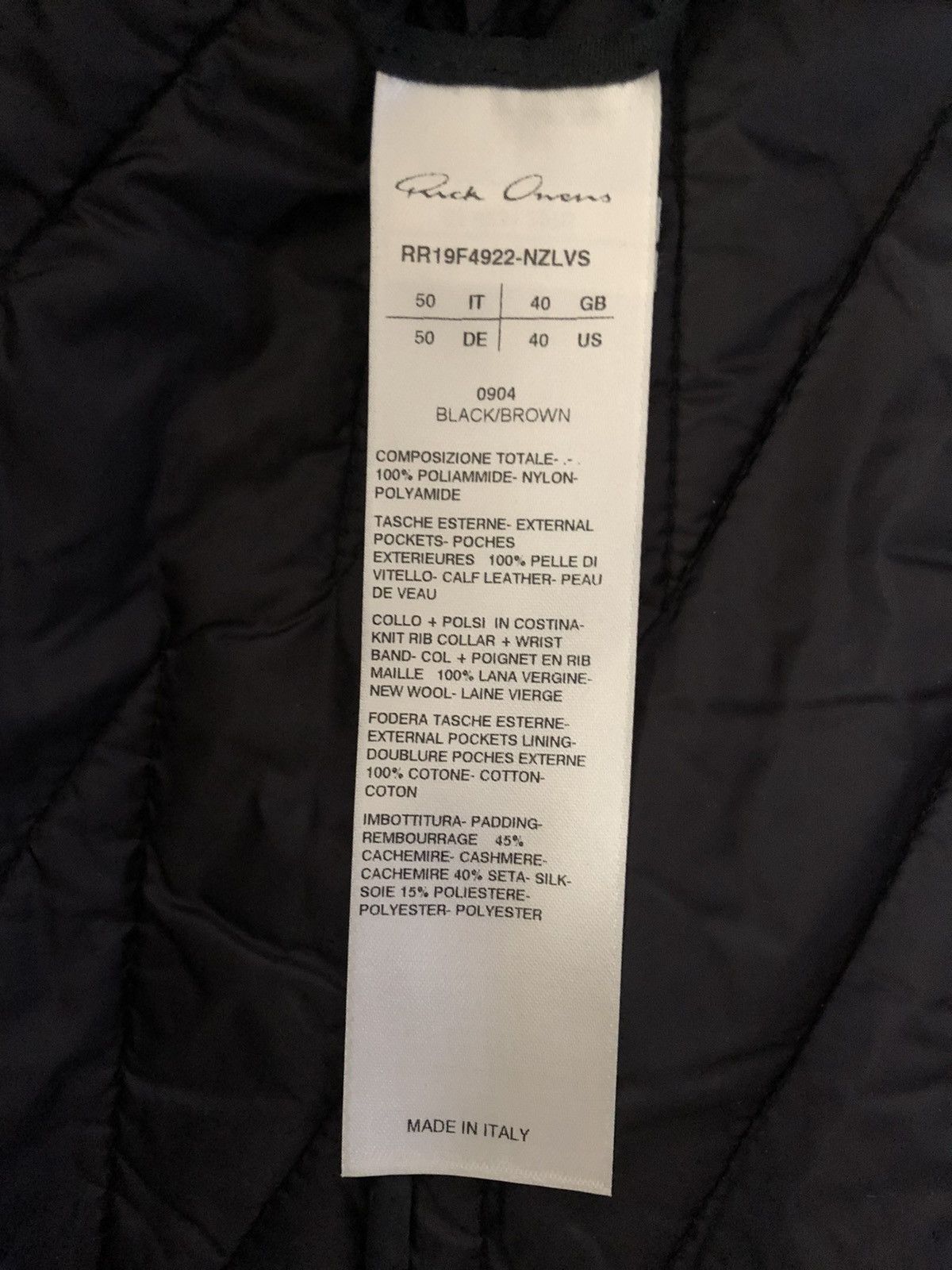 Rick Owens Rick owens fw19 QUILTED FLIGHT Size US M / EU 48-50 / 2 - 4 Thumbnail