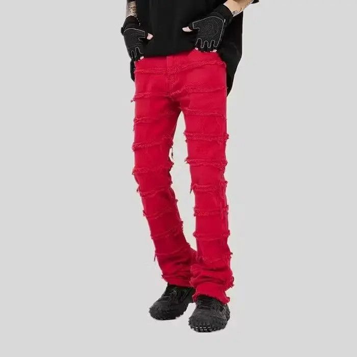 Japanese Brand Red Color Straight Y2K Grunge Jeans Pants Size US 30 / EU 46 - 3 Thumbnail