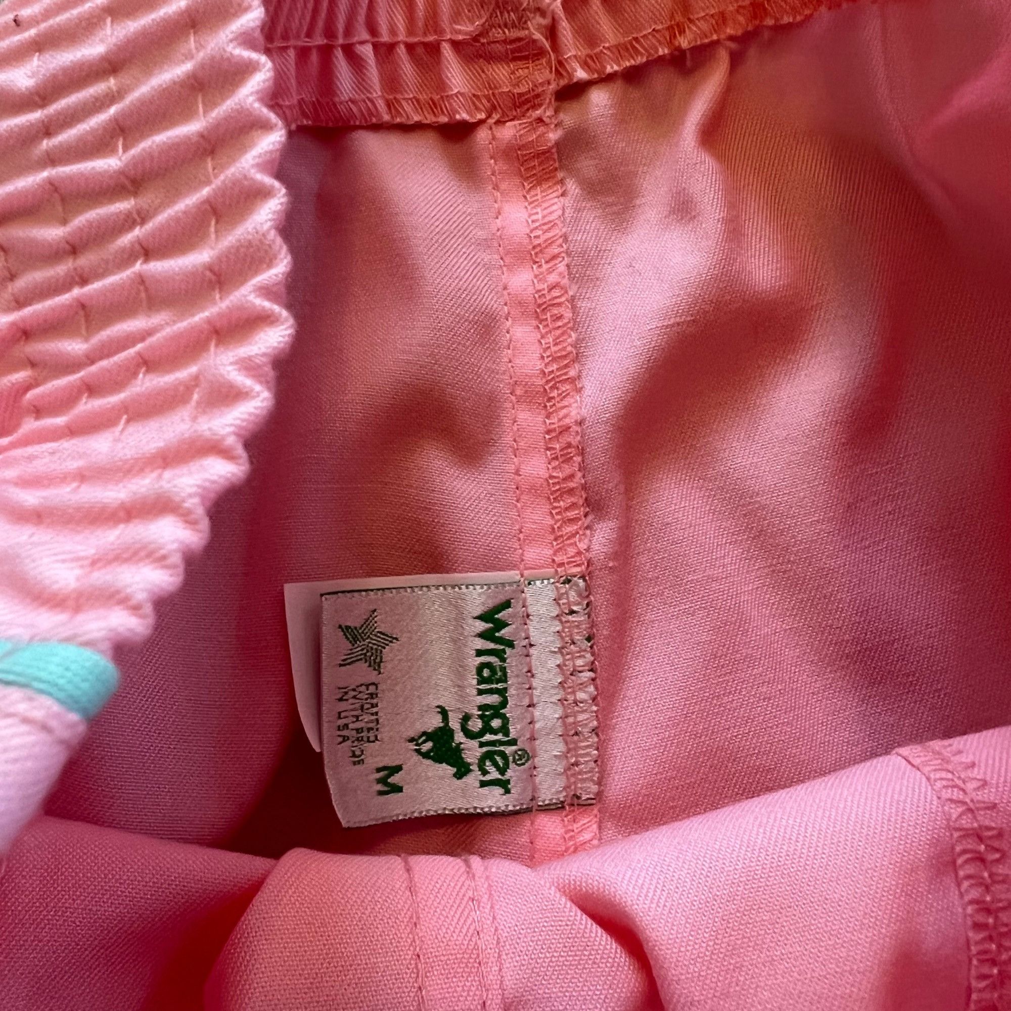 Vintage Vintage Wrangler High Rise Bubble Gum Pink & Pastel Blue Pan Size 28" / US 6 / IT 42 - 7 Thumbnail