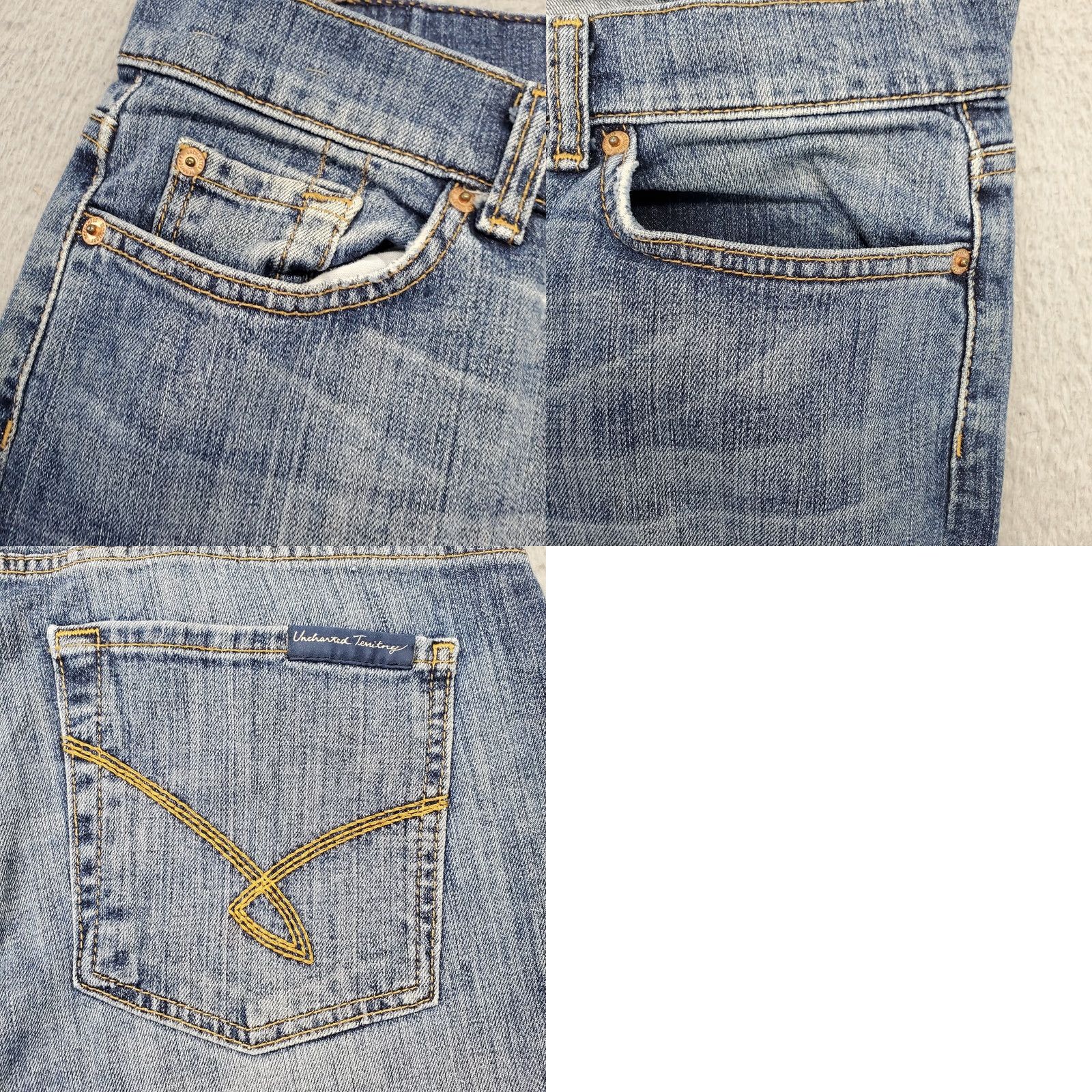Denime Uncharted Territory Womens Jeans 31 Blue Denim Stretch Straight Leg 5-Pocket Regular Size 31 Womens Size 24" / US 00 / IT 34 - 8 Thumbnail