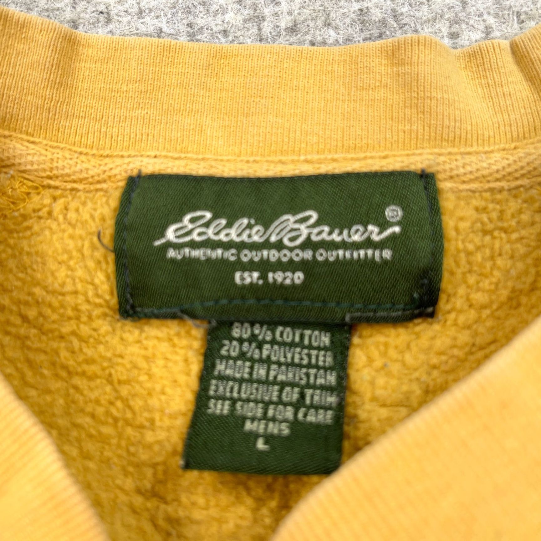 Eddie Bauer VINTAGE Eddie Bauer Sweatshirt Men L Yellow Crewneck Pullover Heavyweight All Seasons Regular Graphic Print Retro American Hipster Size US L / EU 52-54 / 3 - 3 Thumbnail