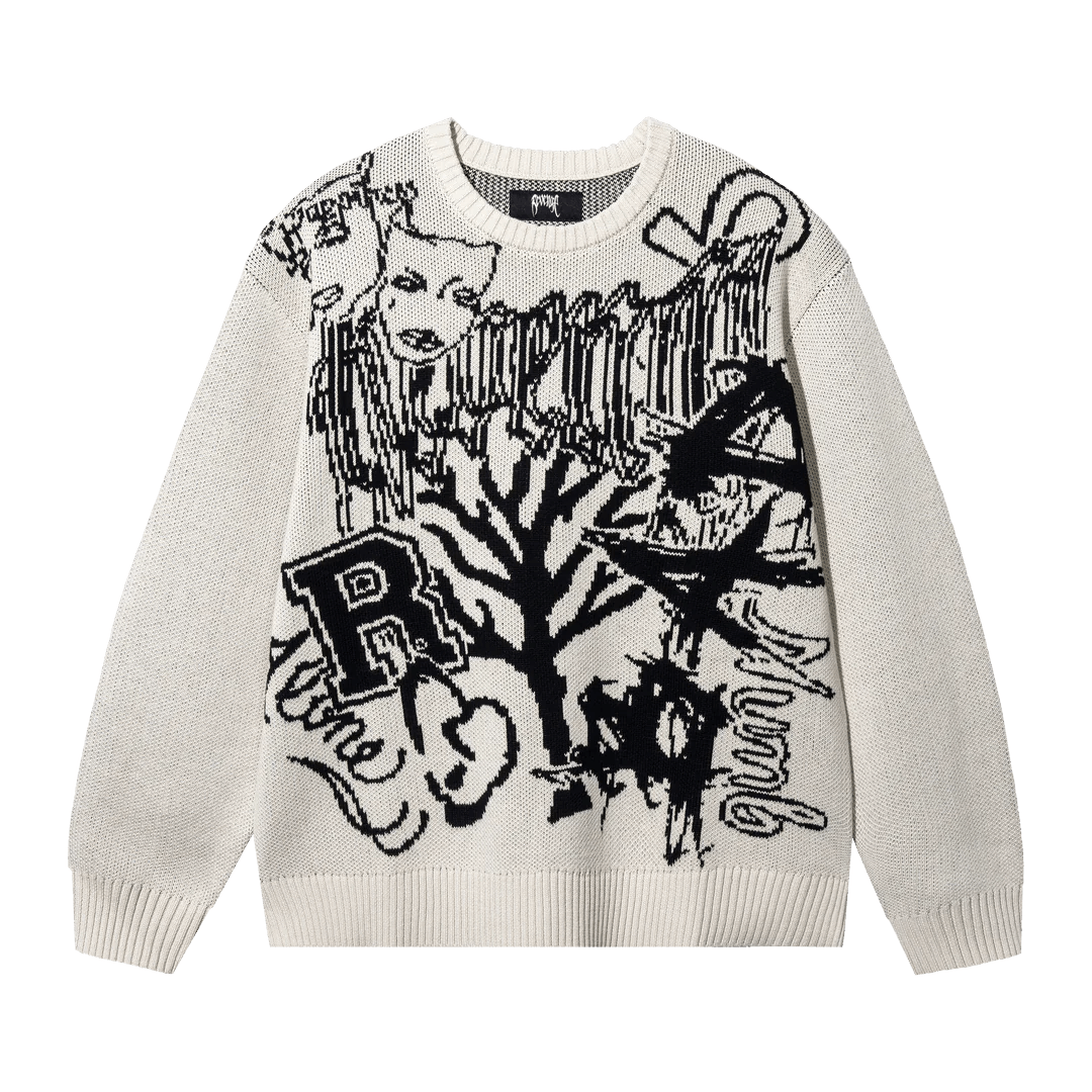 Revenge NEW Revenge x XXXTENTACION X COLLAGE KNIT CREAM SZ XL Size US XL / EU 56 / 4 - 2 Thumbnail
