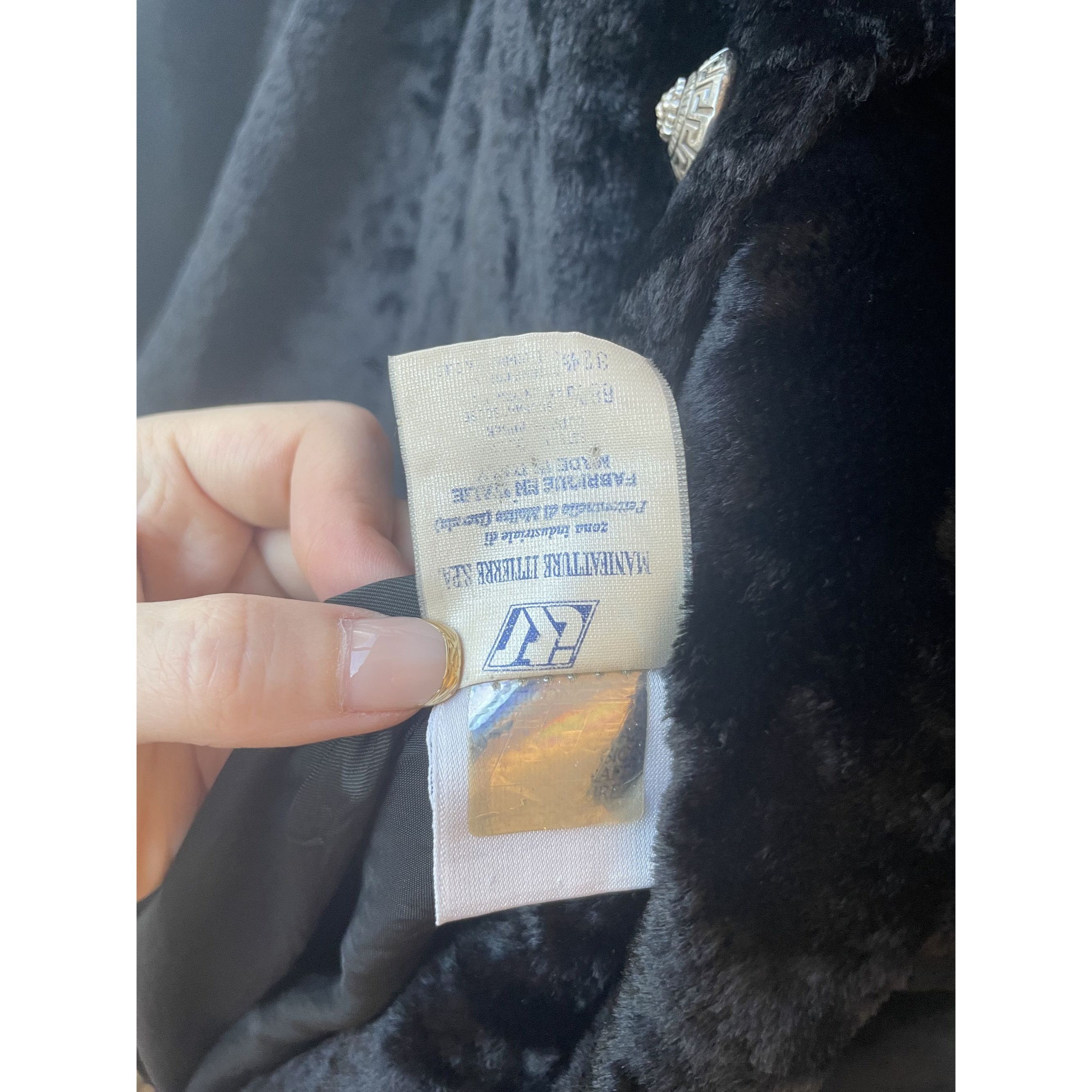 Versus Versus Black Faux Fur Coat With Silver Accents - Womens M Size S / US 4 / IT 40 - 9 Thumbnail