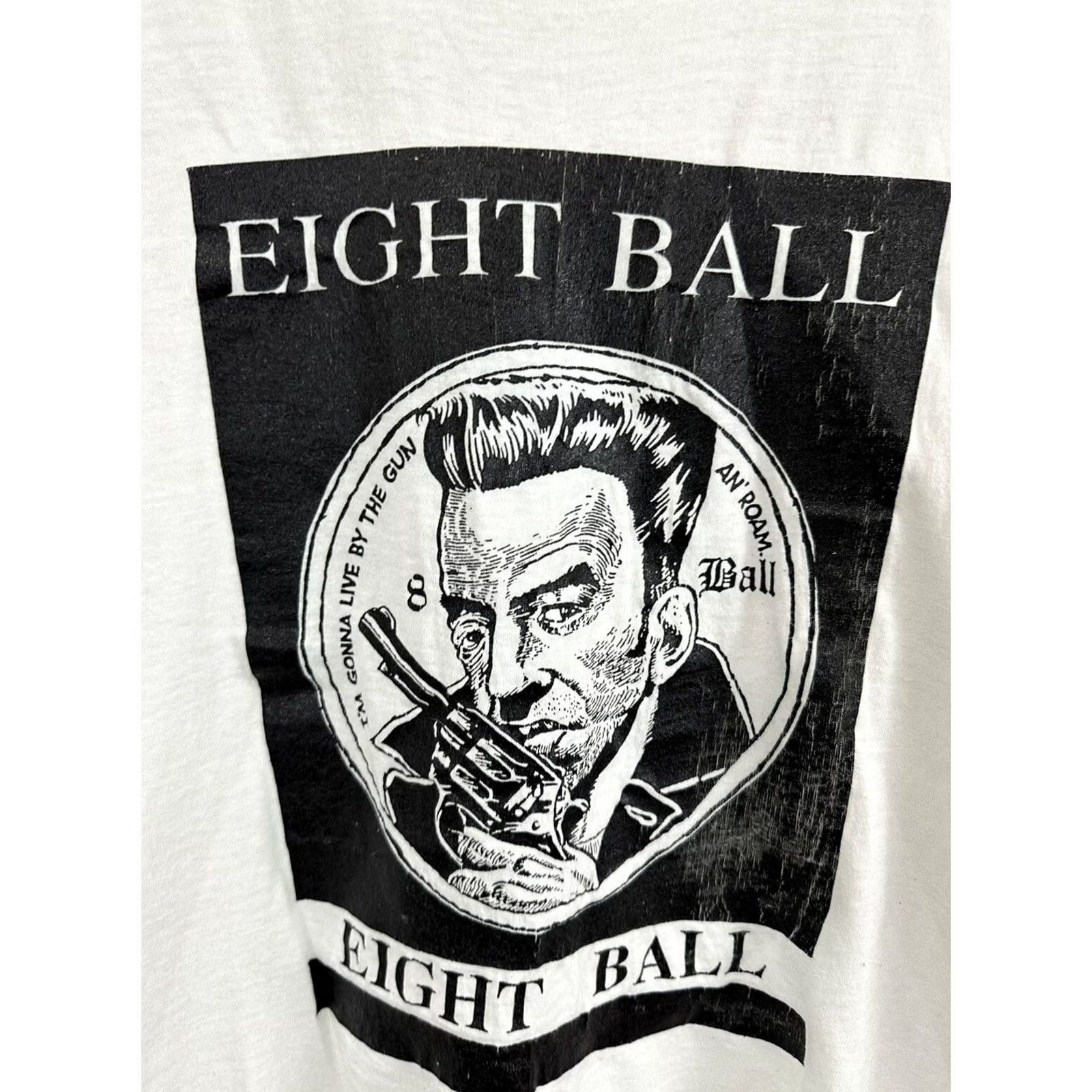 Vintage VTG Eight Ball Daniel Clowes Comic I'm Gonna Live By The Gun T-Shirt Size L White Mens Size US L / EU 52-54 / 3 - 2 Thumbnail