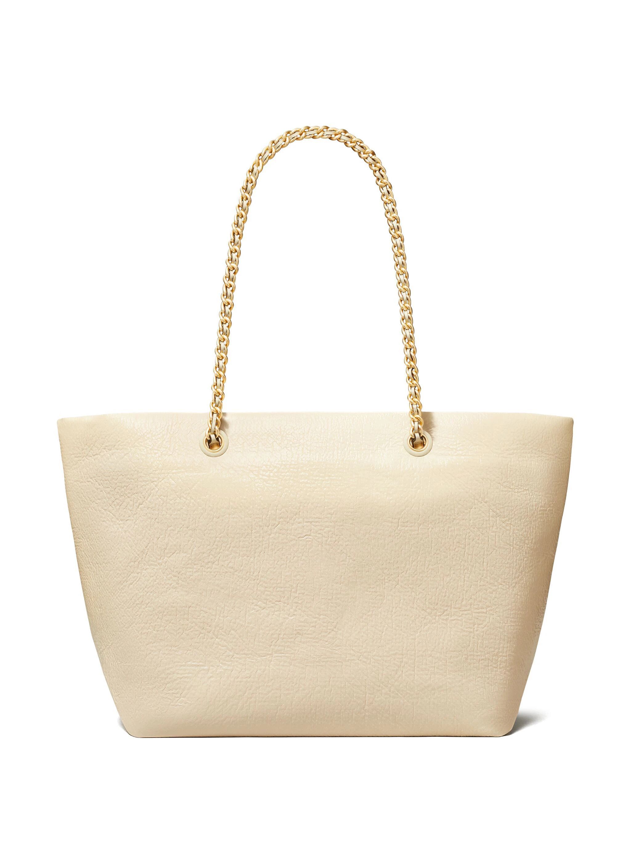 Tory Burch o1s22i1n1024 Size: OS / Crinkled Ella Shopping Bag in Ivory Size ONE SIZE - 3 Thumbnail