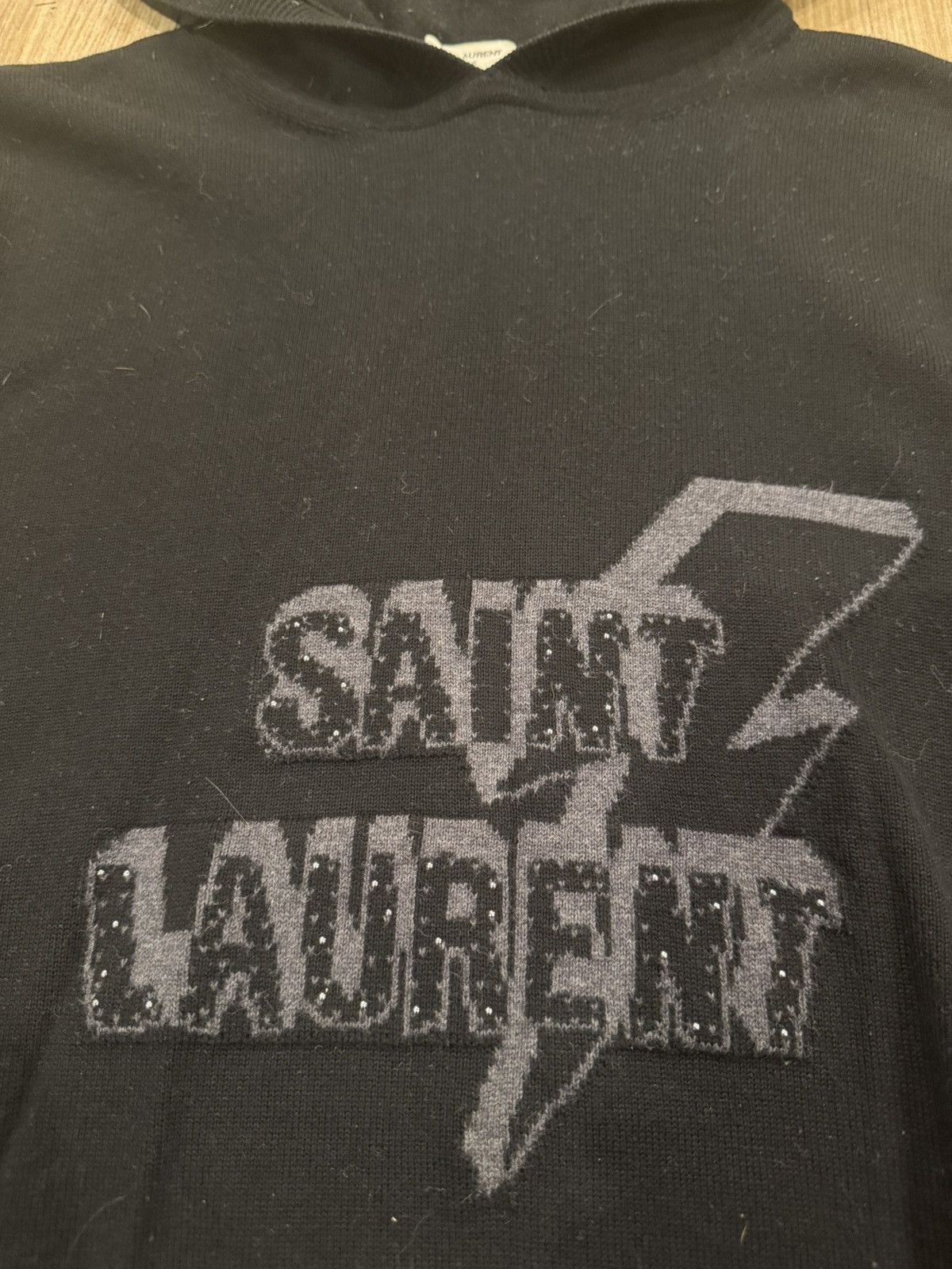 Saint Laurent Paris Saint Laurent Cashmere Lightning Hoodie Size US M / EU 48-50 / 2 - 2 Thumbnail