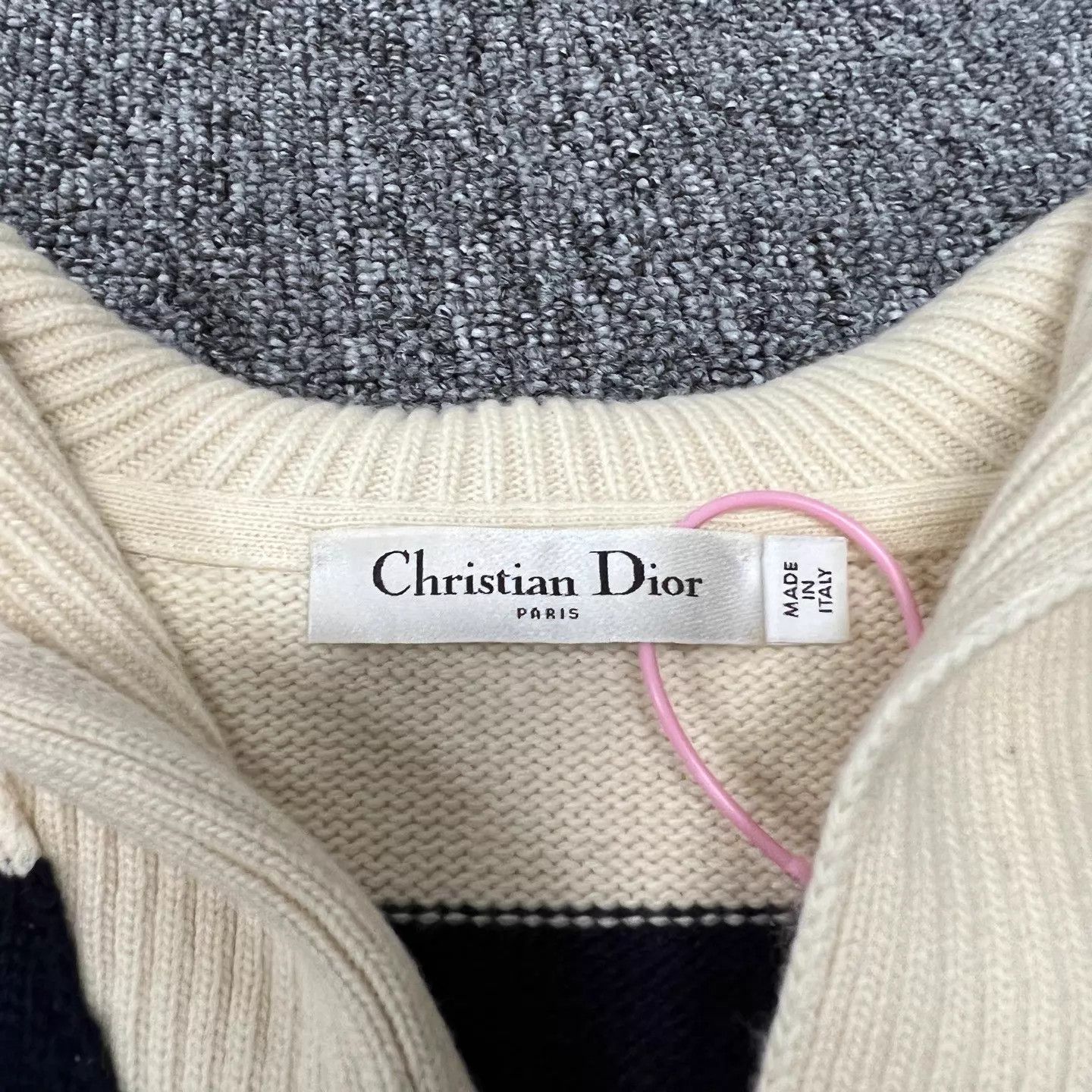 Dior Dior Sailor-Neck Logo Sleeveless B&W Stripe Cashmere Top Size XS / US 0-2 / IT 36-38 - 5 Thumbnail