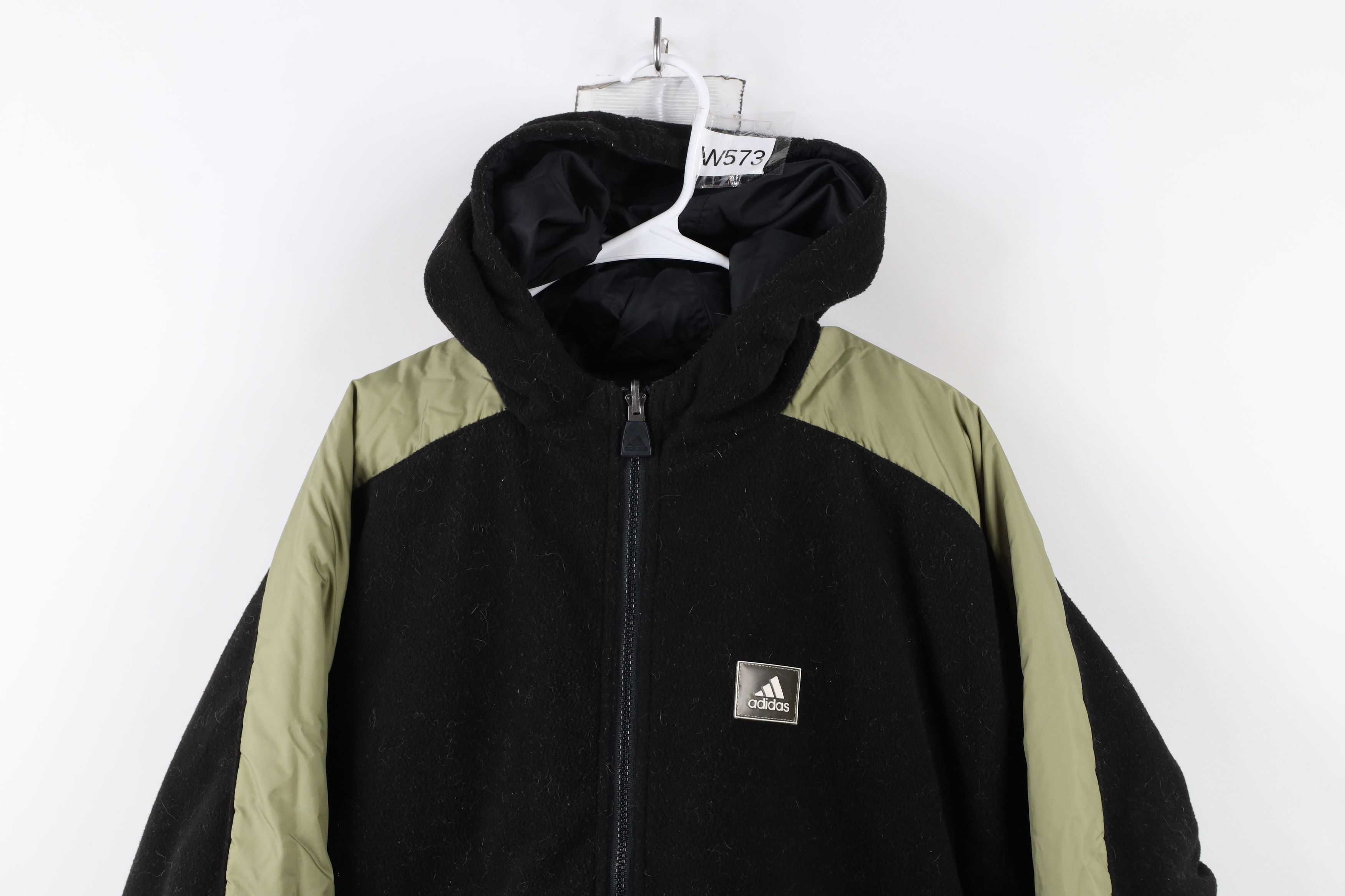 Adidas × Vintage Vintage 90s Adidas Spell Out Reversible Hooded Jacket Size US L / EU 52-54 / 3 - 2 Thumbnail