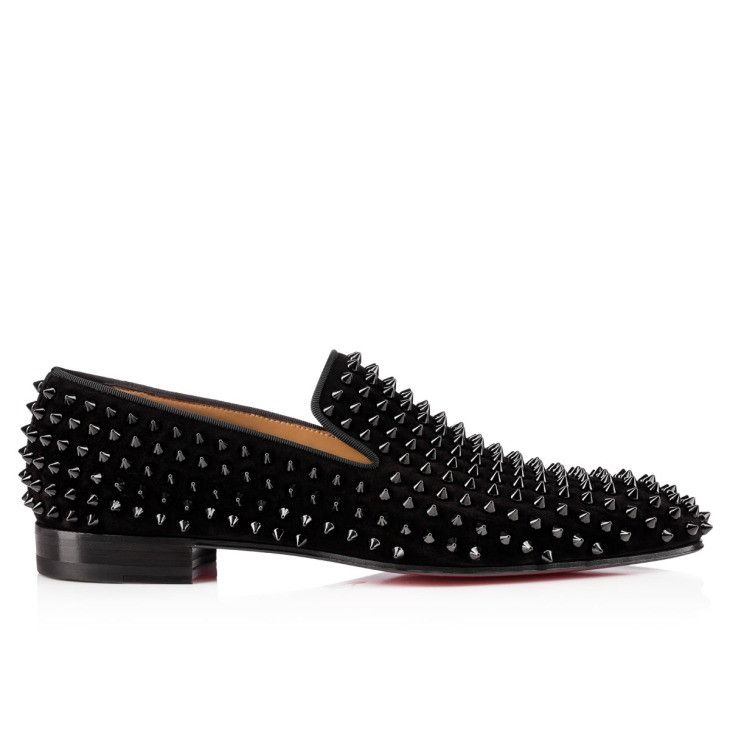 Christian Louboutin o1bcso1str1024 Dandelion Spikes Flat in Black Size US 11 / EU 44 - 1 Thumbnail