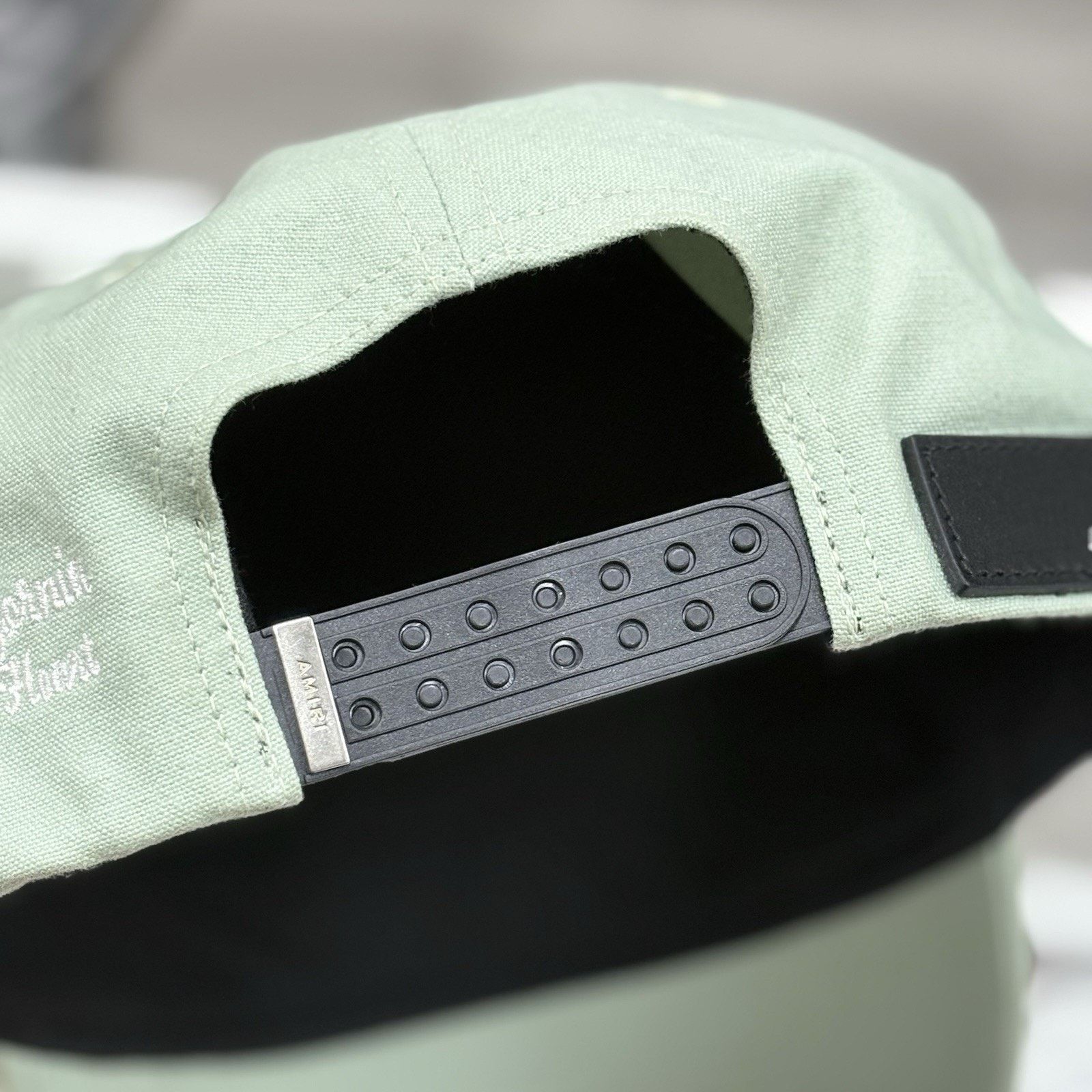 Amiri Amiri Chenille MA Patch Canvas Hat ' Frosty Green ' | GREAT! Size ONE SIZE - 5 Thumbnail