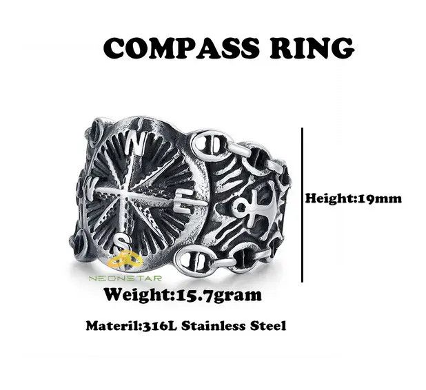 Japanese Brand × Jewelry × Vintage Compass Shape Cool Rings Size ONE SIZE - 5 Thumbnail