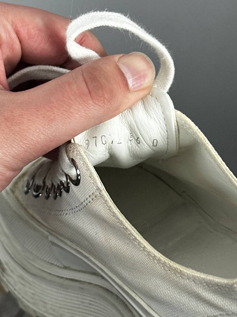 Alexander McQueen Alexander McQueen Tread Slick White Canvas Low Top Sneakers Size US 6 / IT 36 - 12 Thumbnail