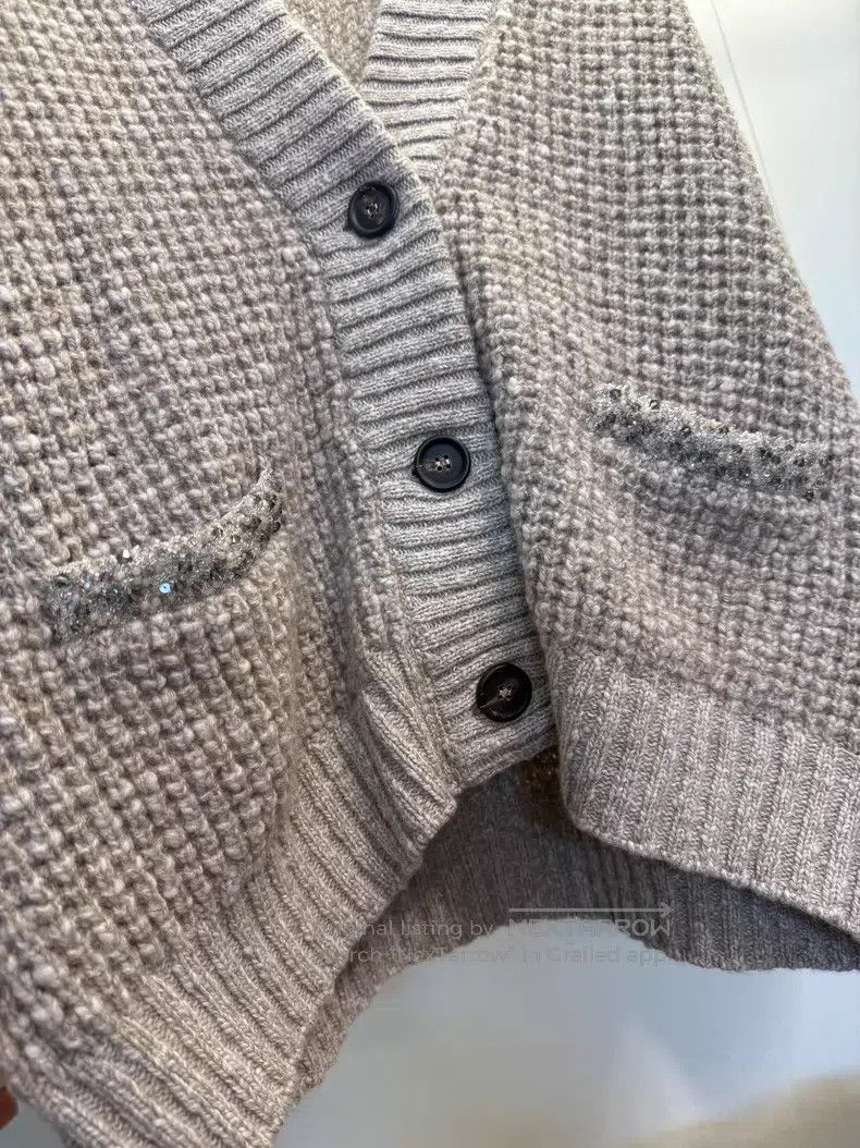 Brunello Cucinelli Brunello Cucinelli Beaded Cashmere Cardigan Size M / US 6-8 / IT 42-44 - 6 Thumbnail