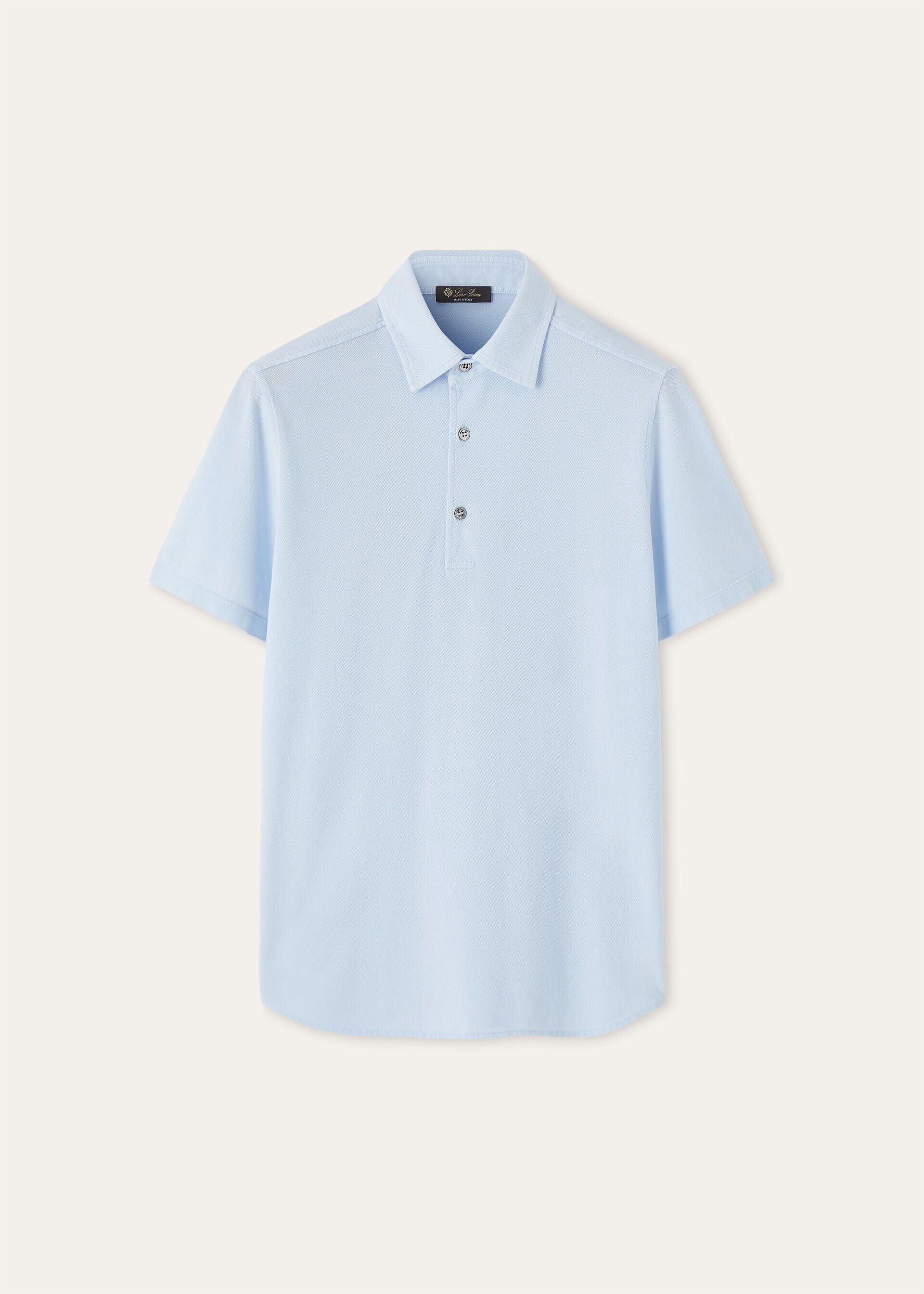 Loro Piana os11x0226 FAP9959 Brenna Polo Shirt in Celestial Breeze Size US M / EU 48-50 / 2 - 1 Thumbnail