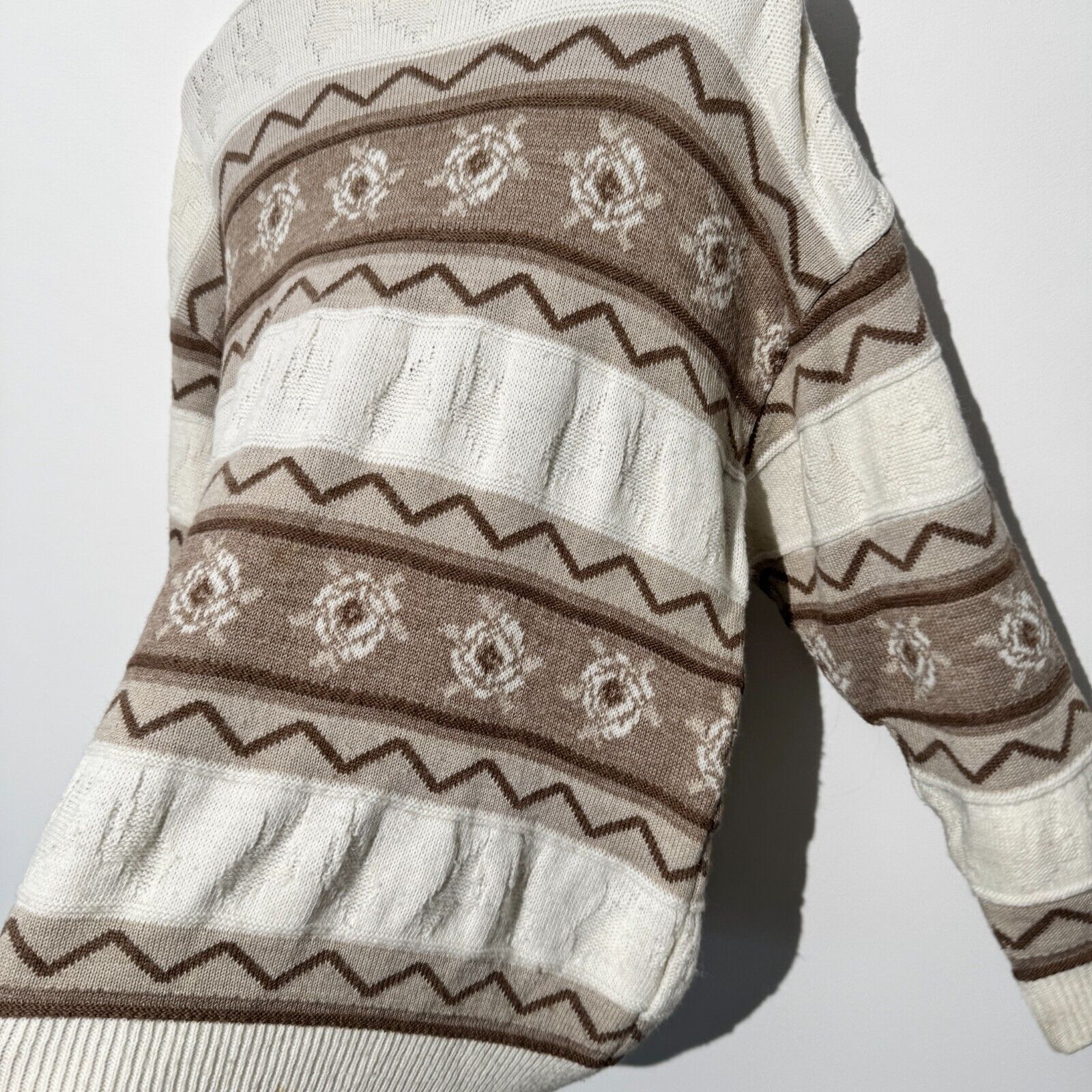 Vintage Vintage Unisex Beige Brown Wool Sweater Size L Regular Fit Size US L / EU 52-54 / 3 - 9 Thumbnail