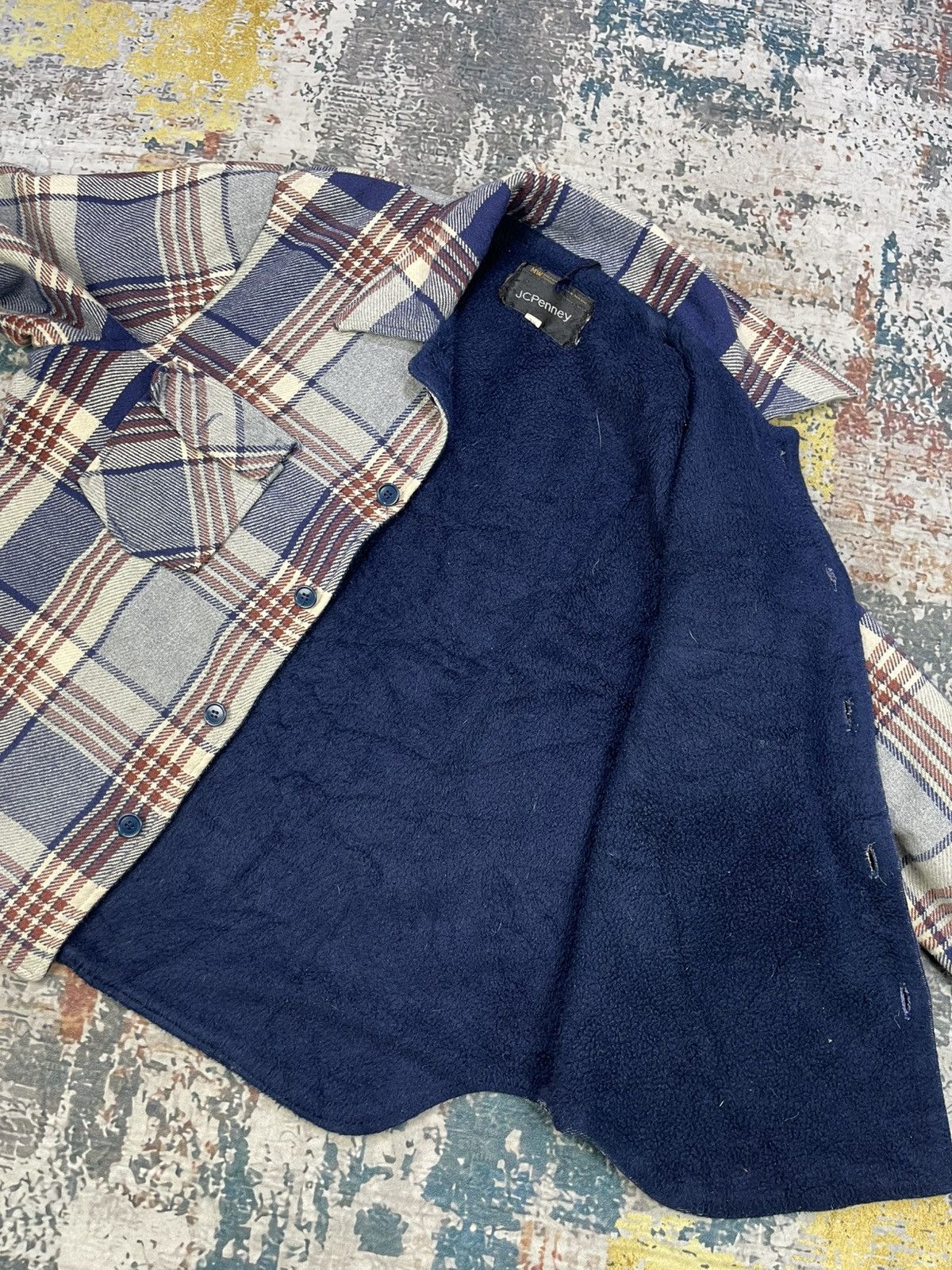 JCPenney Vtg JCpenny Plaid Melton Wool Button Down Overshirt Jacket Size US XL / EU 56 / 4 - 11 Thumbnail