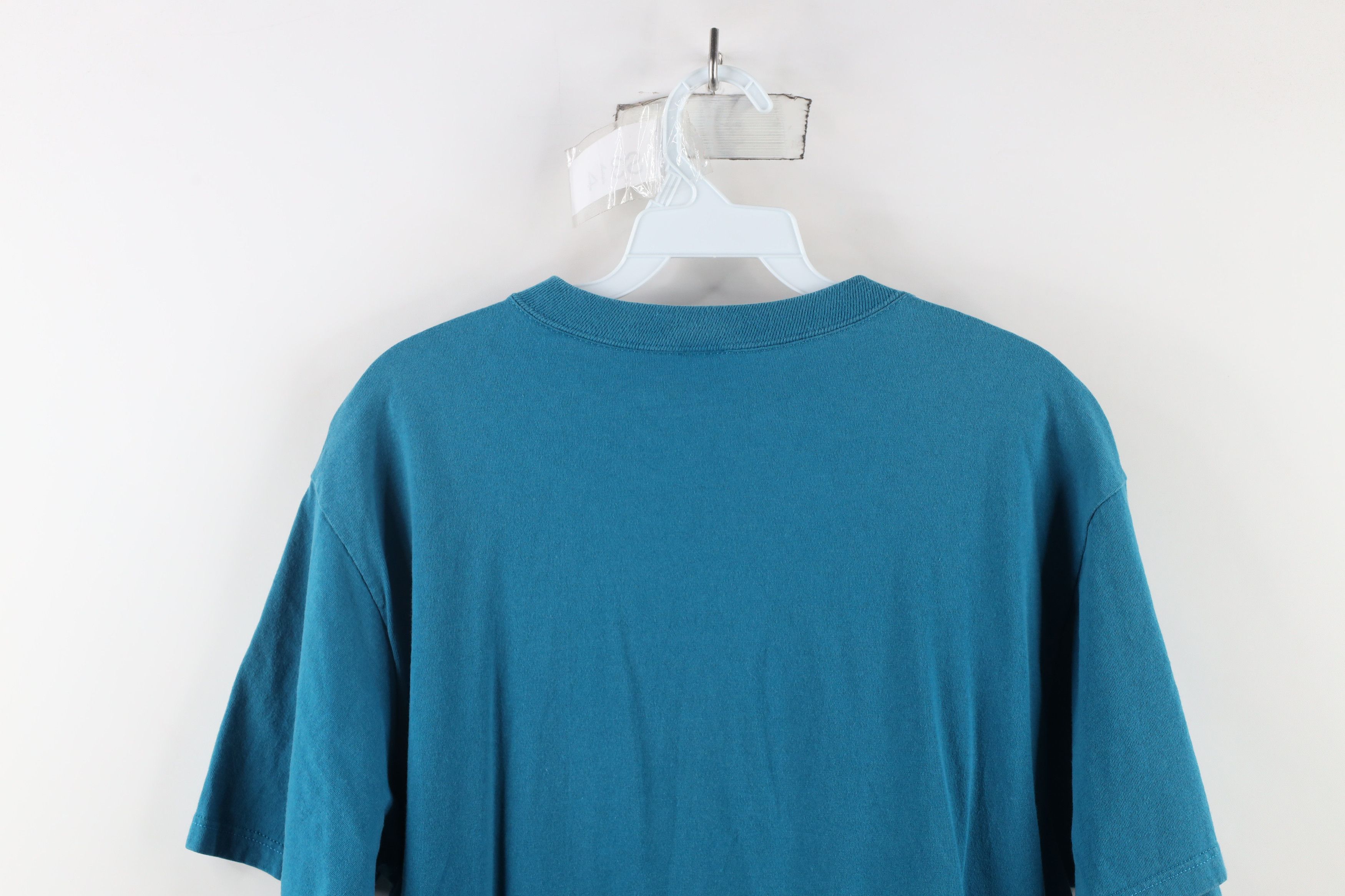 Russell Athletic × Vintage Vintage 90s Russell Athletic Heavyweight T-Shirt Teal USA Size US L / EU 52-54 / 3 - 7 Thumbnail