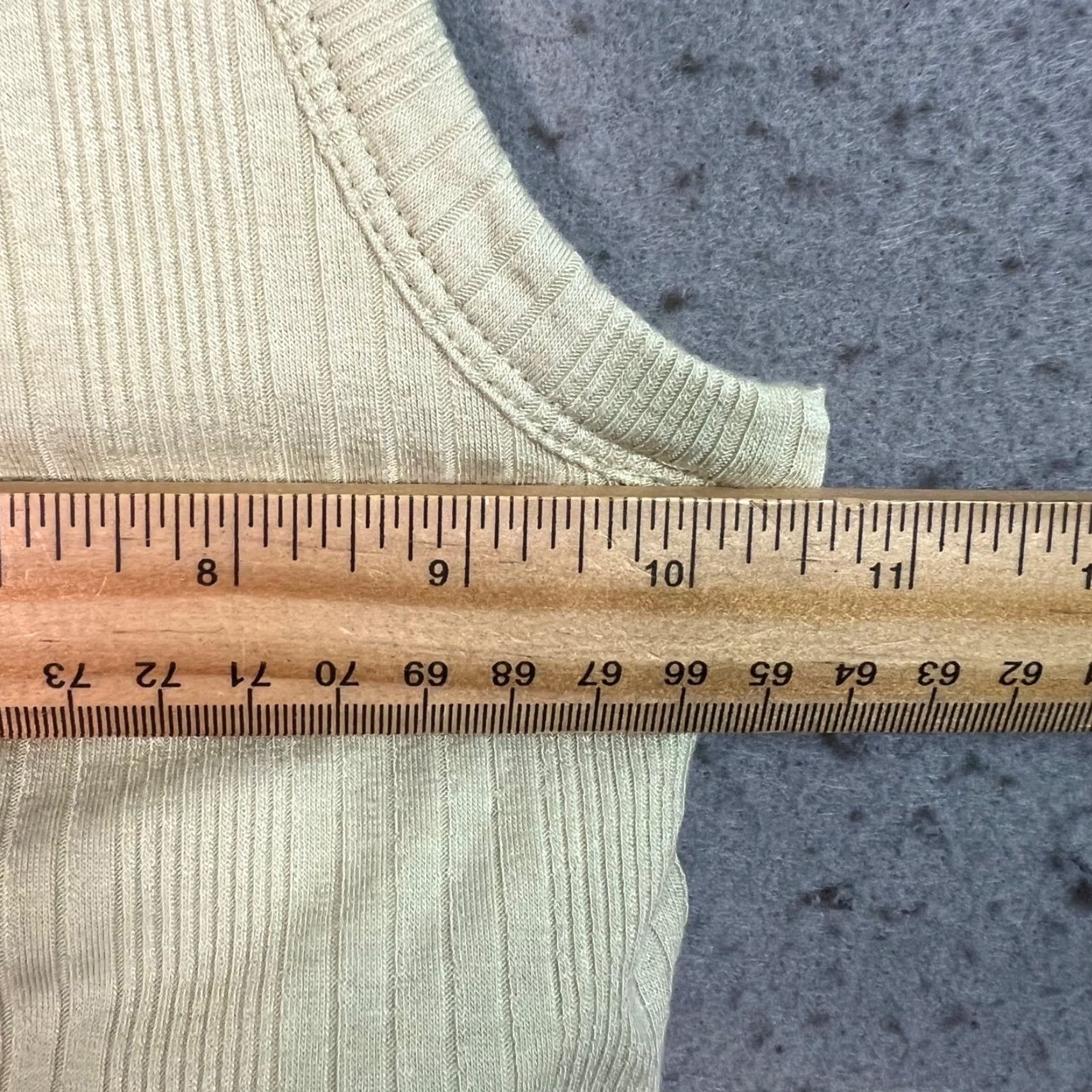 Madewell Madewell Womens Small Ribbed Racerback Tank Top S Beige Cropped Tank Shirt Summer Size S / US 4 / IT 40 - 5 Thumbnail