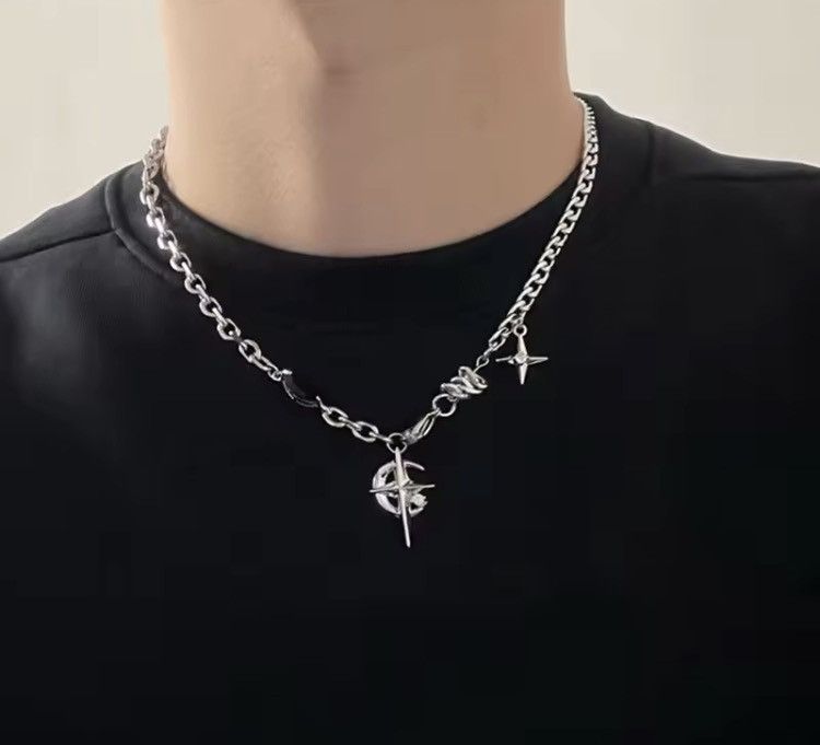 Jewelry Lucky Moon Star Pendant Necklace Y2K Fashion Size ONE SIZE - 1 Thumbnail