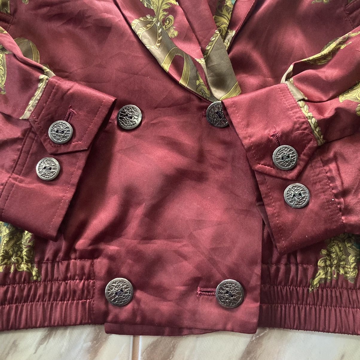 Japanese Brand UNBRANDED SATIN BOMBER JACKET INSPIRED HERMES Size XL / US 12-14 / IT 48-50 - 6 Thumbnail
