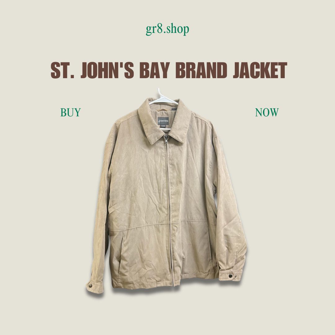 St. Johns Bay ST. JOHNS BAY Mens Beige Full-Zip Jacket XL Lightweight & St Size US XL / EU 56 / 4 - 1 Thumbnail